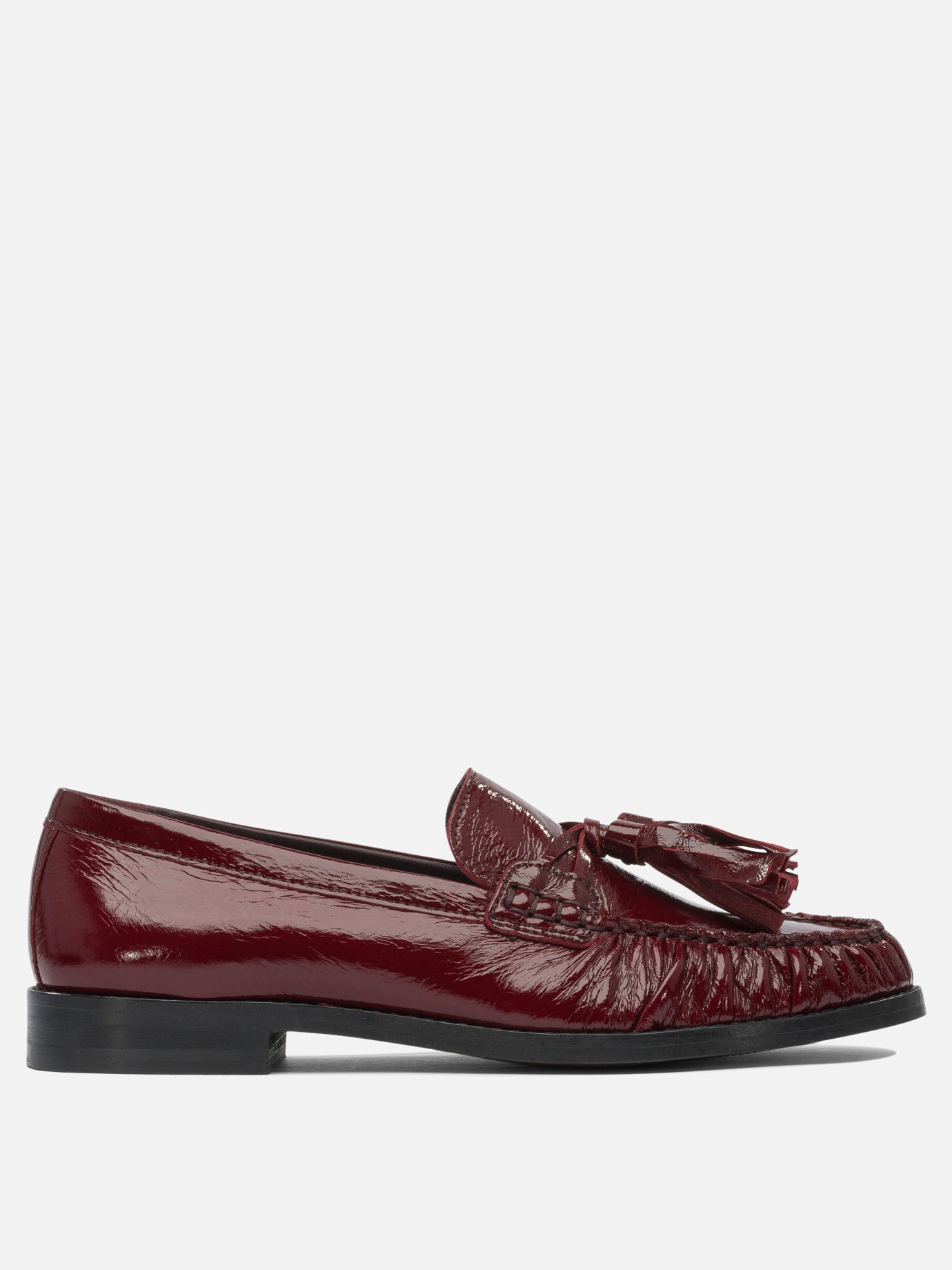 Loafers 100% goat leather - 100% cuerolite  Bordeaux - Alohas Women | PDP | VIETTI Online Store | thumbnail