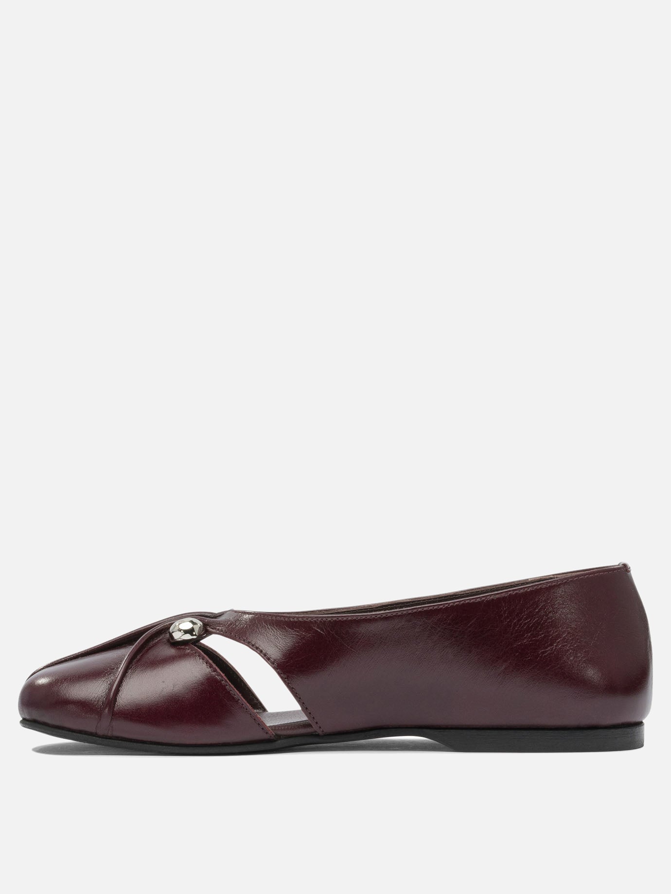 Classic ballet flats 100% goat leather - 100% cuerolite  Bordeaux - Alohas Women | PDP | VIETTI Online Store | Zoom-Modal_3
