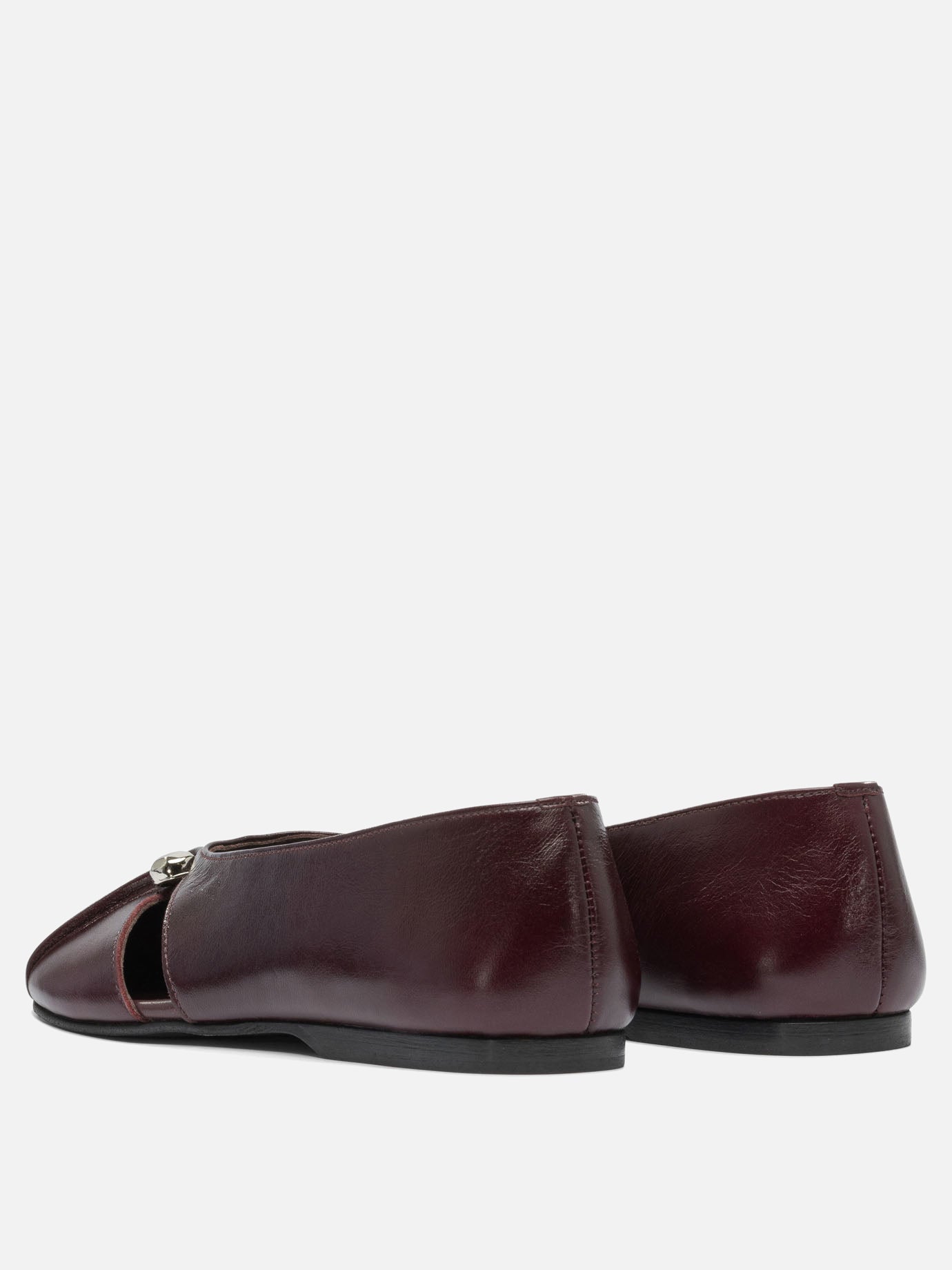 Classic ballet flats 100% goat leather - 100% cuerolite  Bordeaux - Alohas Women | PDP | VIETTI Online Store | thumbnail_4