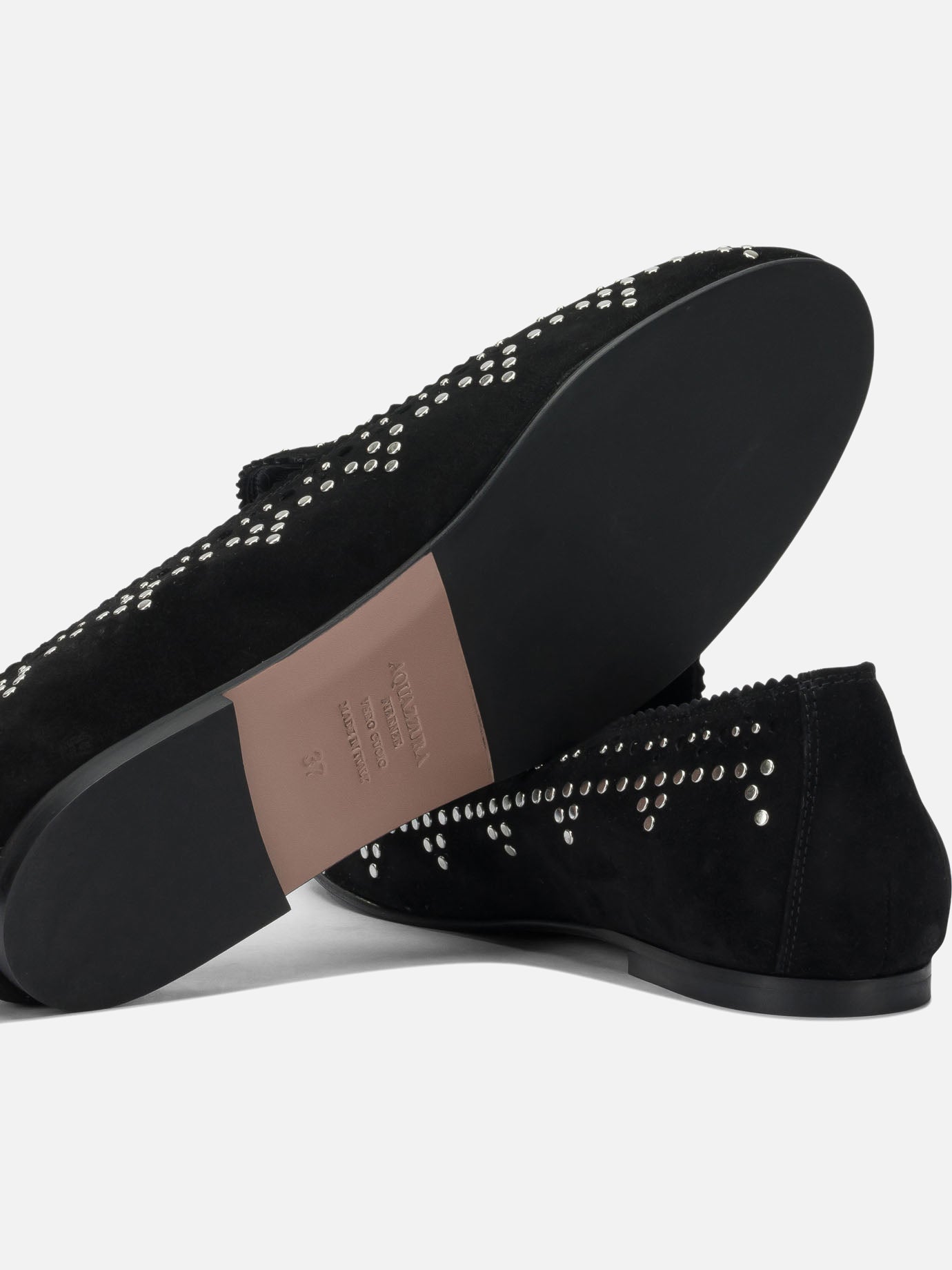 Mocassini 100% kid suede leather - 100% calf leather  Nero - Aquazzura Donna | PDP | VIETTI Online Store | thumbnail_5