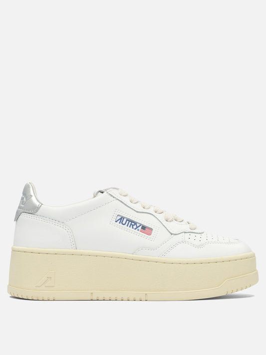 Sneaker basse 95% cow leather 5% metallic cow leather - 100% rubber  Bianco - Autry Donna | PDP | VIETTI Online Store 
