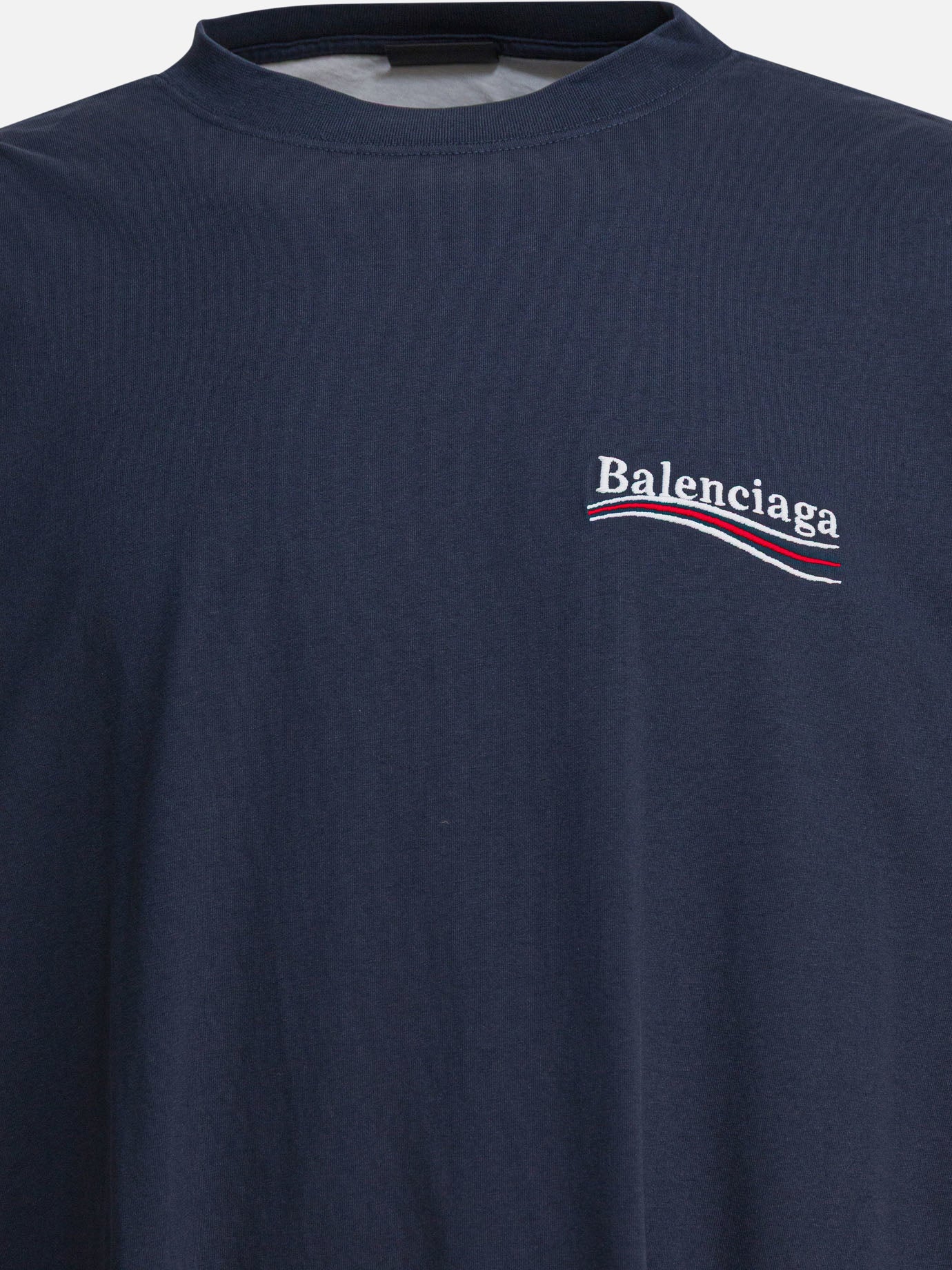 Crewneck t-shirts Logo  Blue - Balenciaga Men | PDP | VIETTI Online Store | thumbnail_3