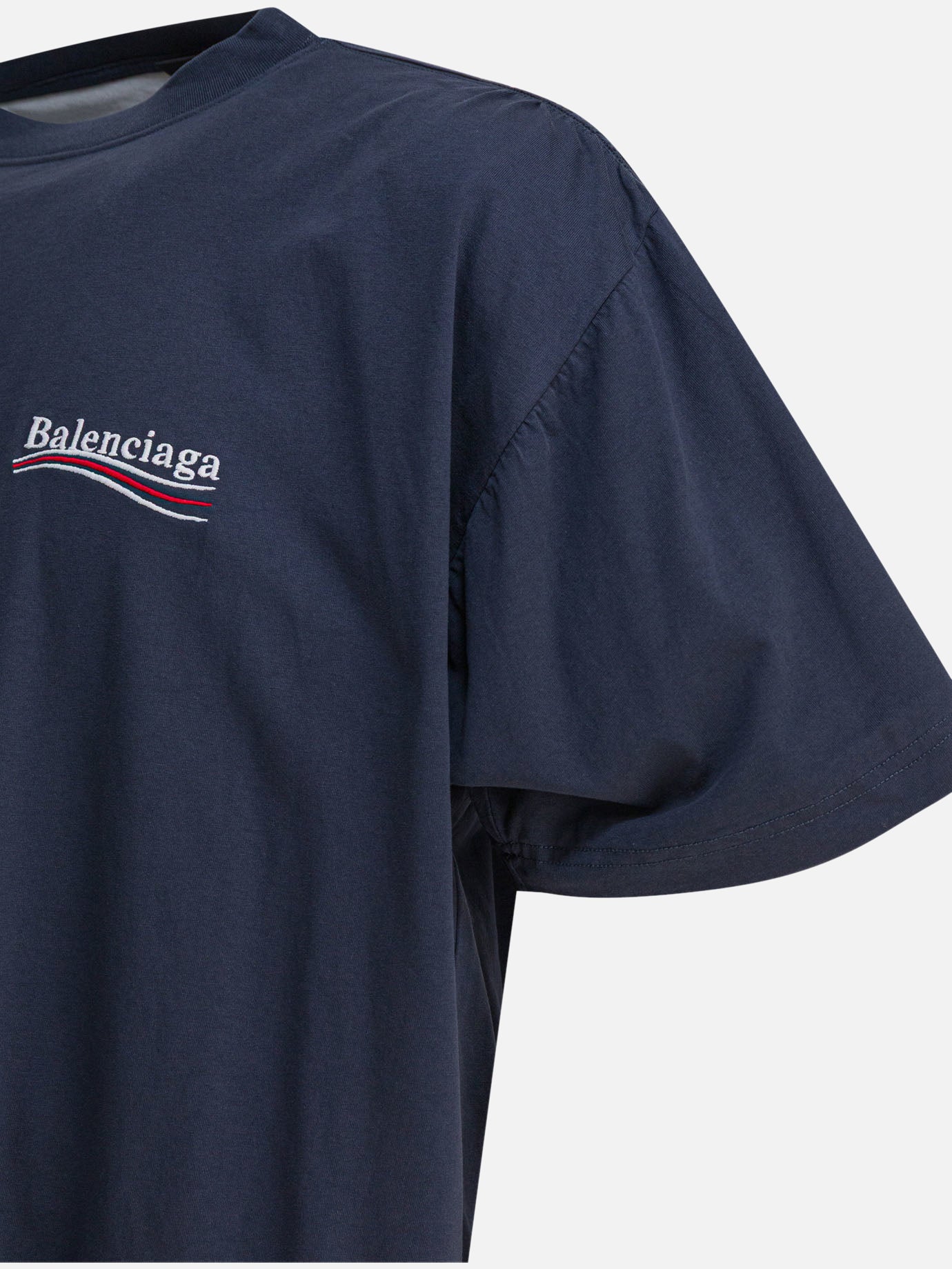 Crewneck t-shirts Logo  Blue - Balenciaga Men | PDP | VIETTI Online Store | Zoom-Modal_4
