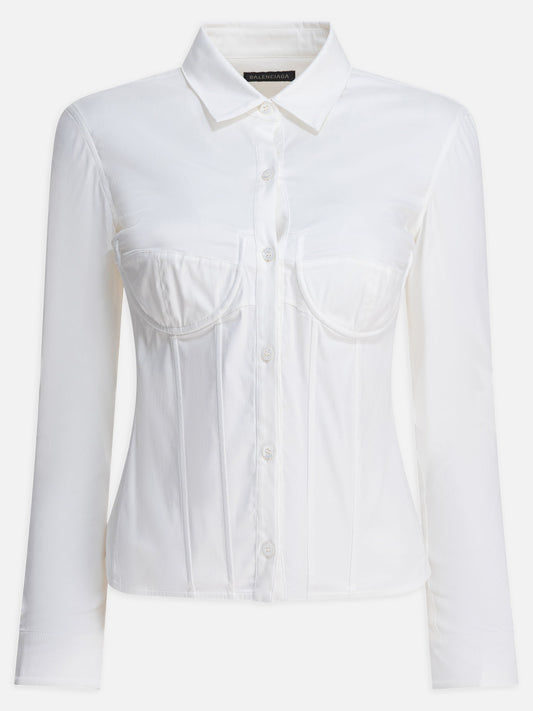 Casual shirts Solid colour  White - Balenciaga Women | PDP | VIETTI Online Store 
