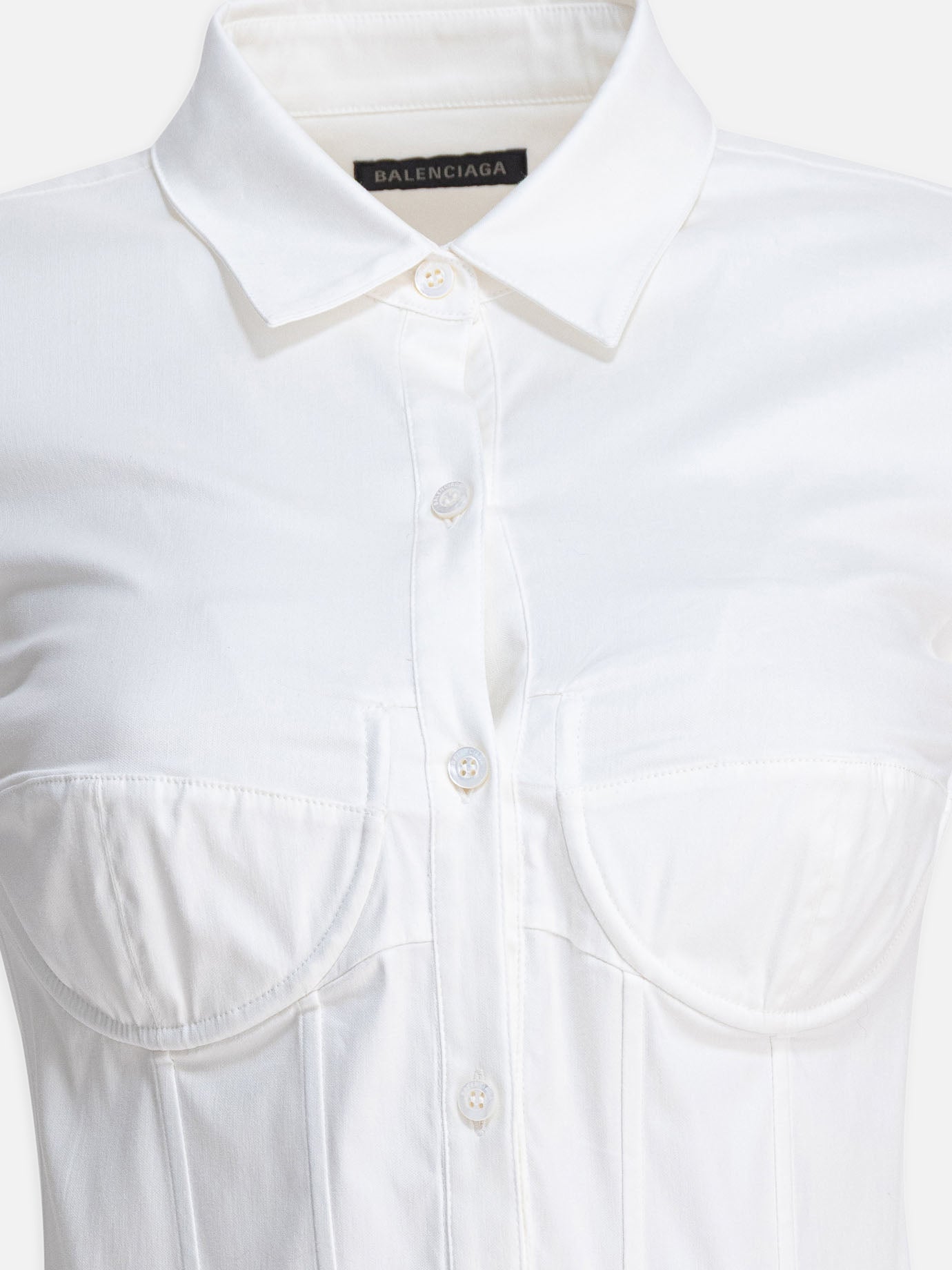 Casual shirts Solid colour  White - Balenciaga Women | PDP | VIETTI Online Store | thumbnail_3