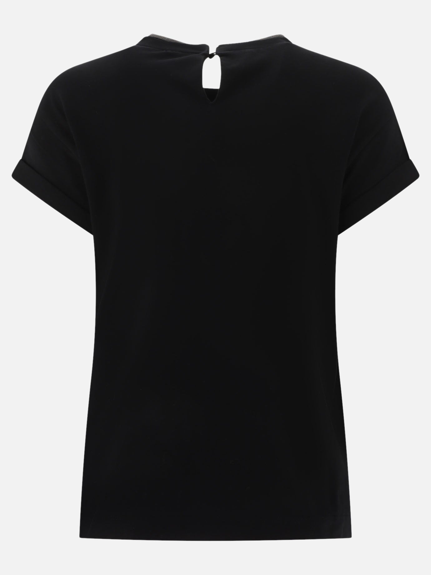 T-shirt girocollo Solid colour  Nero - Brunello Cucinelli Donna | PDP | VIETTI Online Store | Zoom-Modal_2
