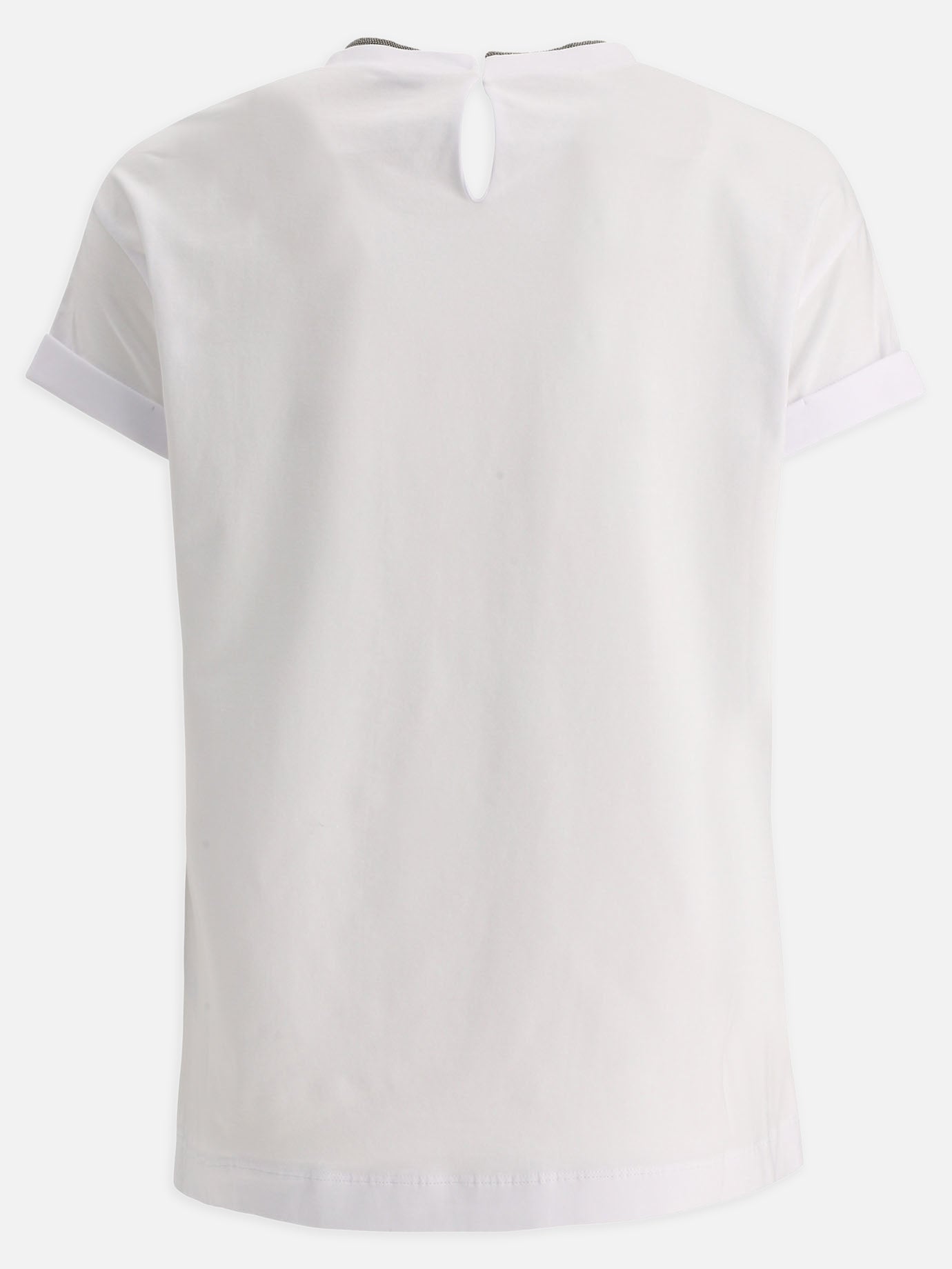 T-shirt girocollo Solid colour  Bianco - Brunello Cucinelli Donna | PDP | VIETTI Online Store | Zoom-Modal_2
