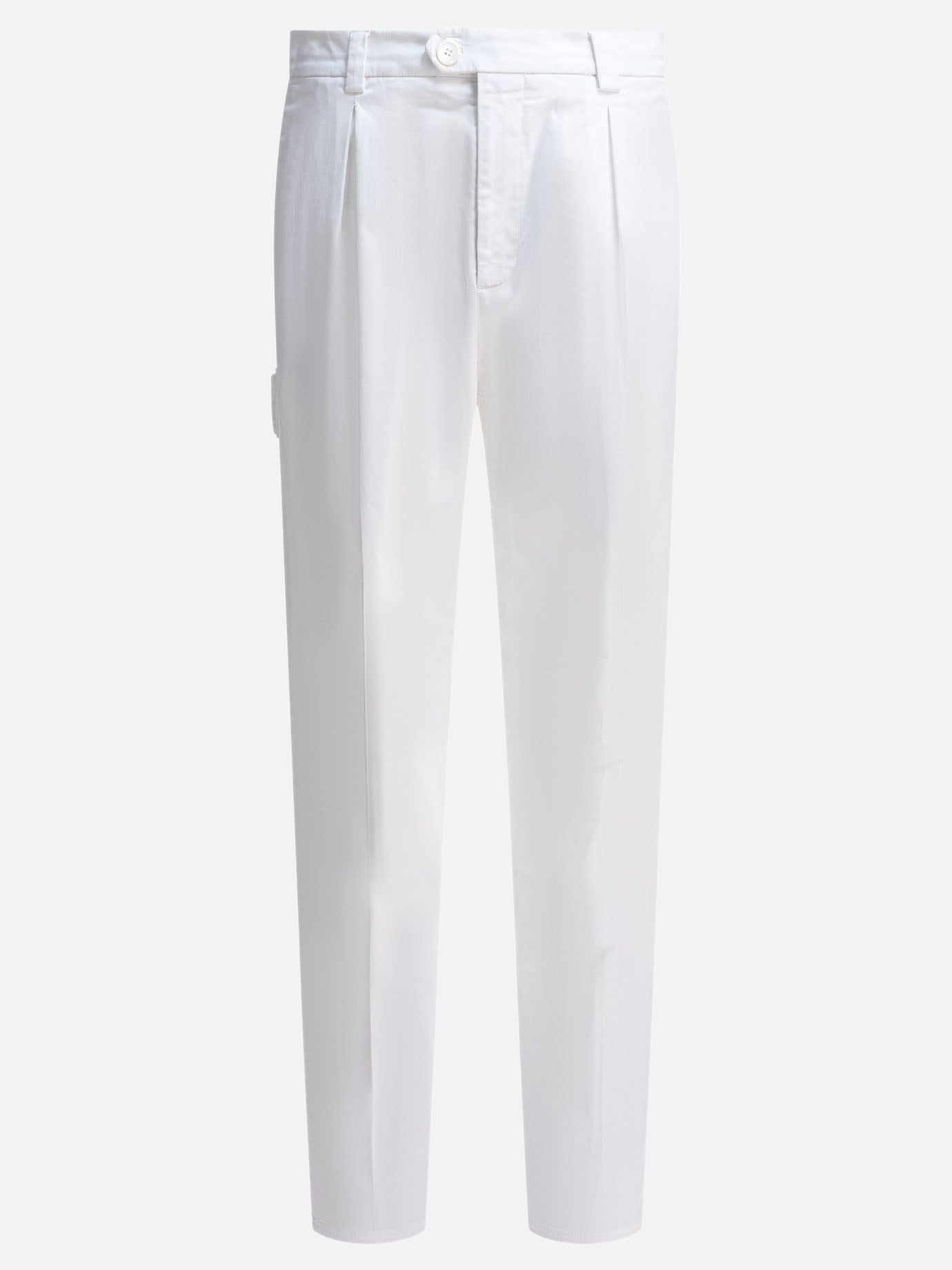 Leisure trousers Solid colour  White - Brunello Cucinelli Men | PDP | VIETTI Online Store | thumbnail