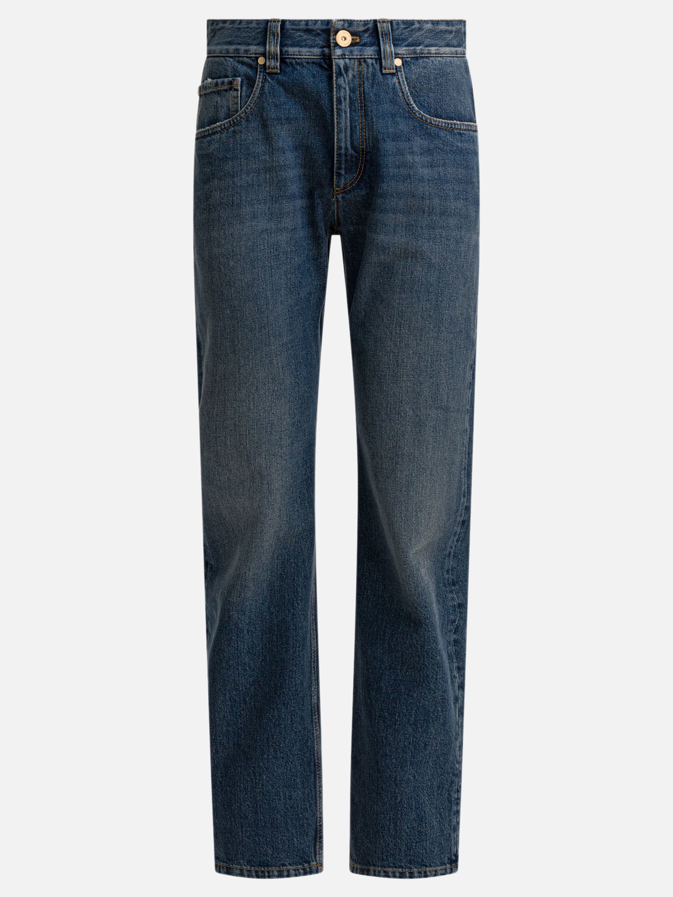 Straight-leg jeans Solid colour  Blue - Brunello Cucinelli Women | PDP | VIETTI Online Store | thumbnail