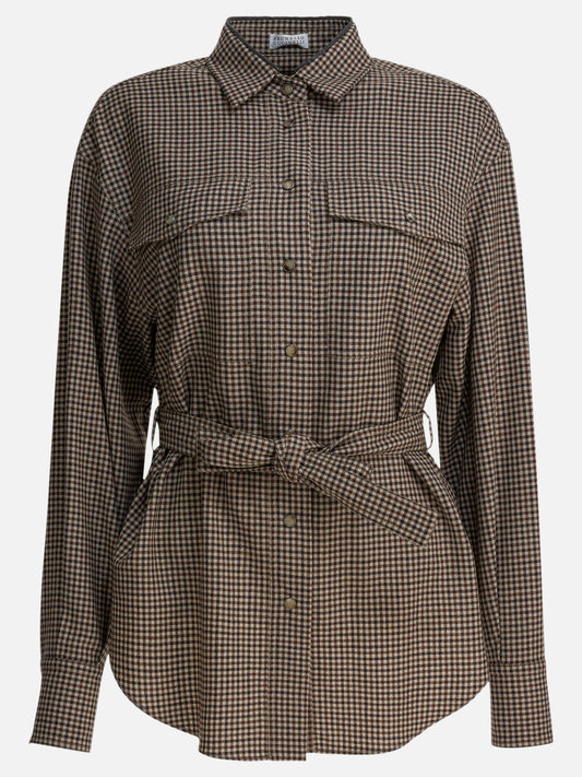 Casual shirts Check  Brown - Brunello Cucinelli Women | PLP | VIETTI Online Store 
