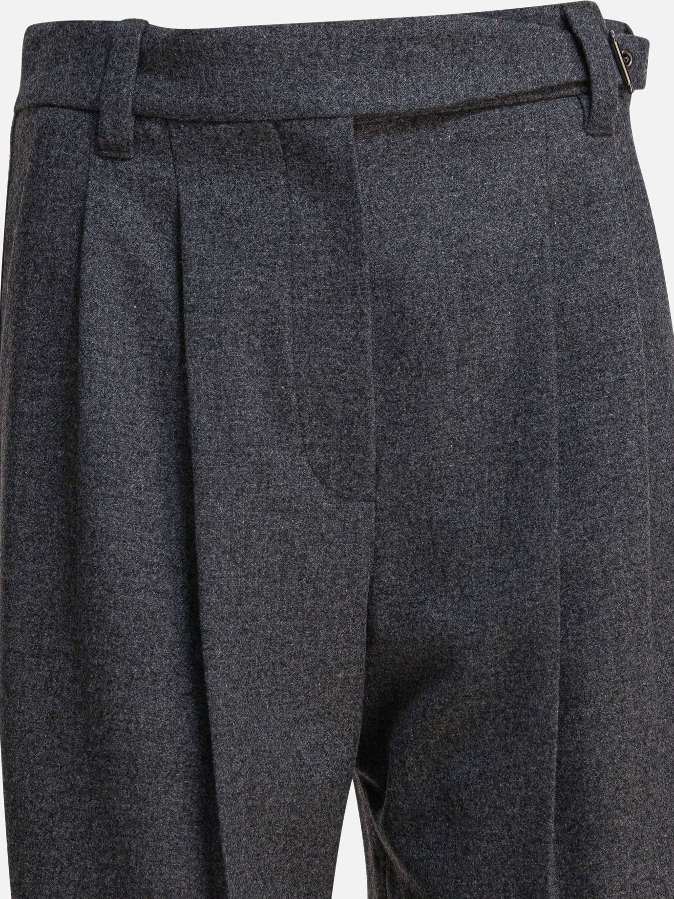Leisure trousers Pinstriped  Grey - Brunello Cucinelli Women | PDP | VIETTI Online Store | thumbnail_3