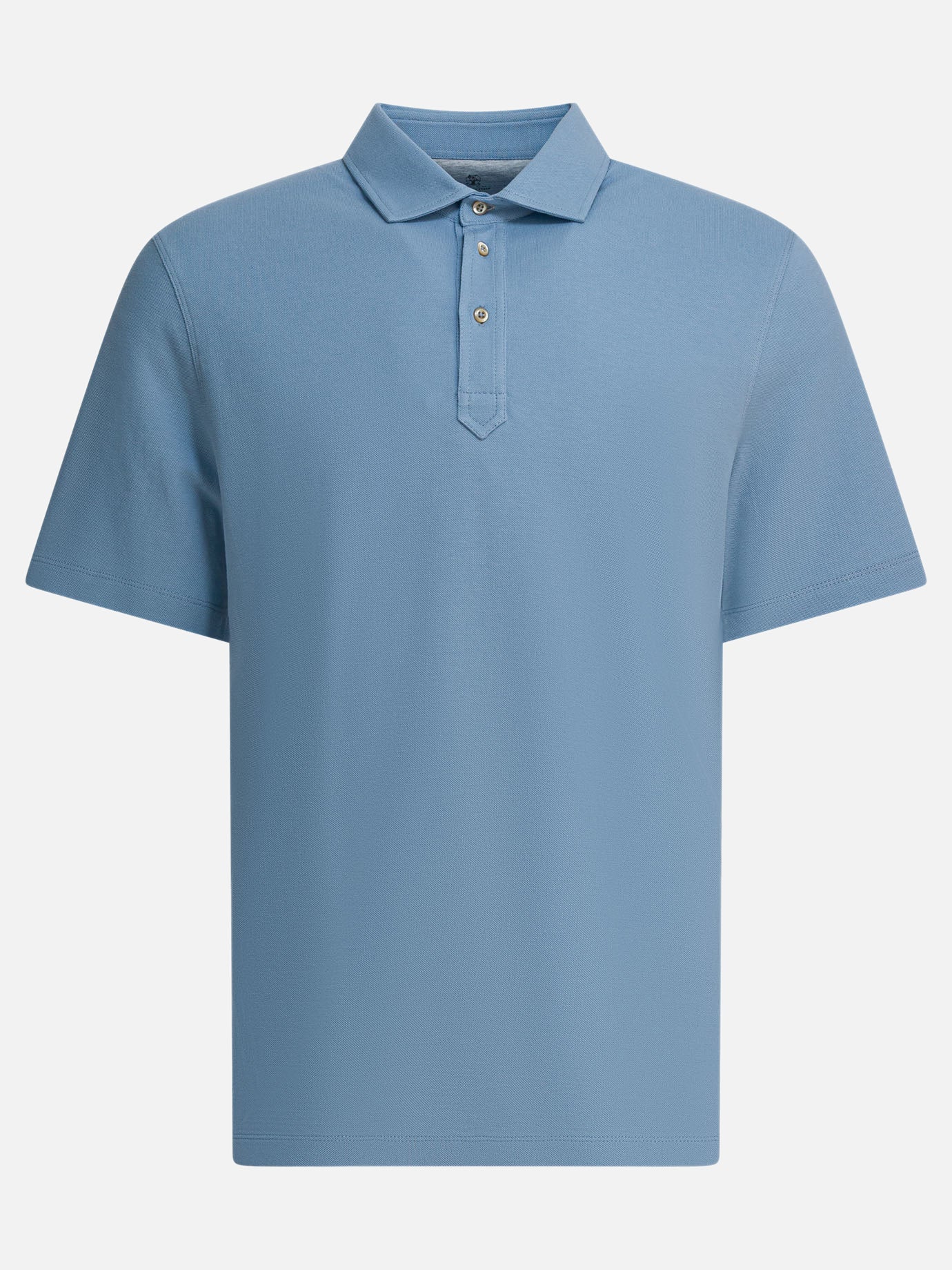 Polo shirts with buttons Solid colour  Light blue - Brunello Cucinelli Men | PDP | VIETTI Online Store | Zoom-Modal
