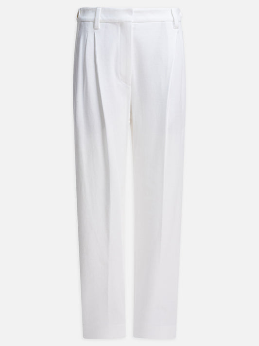 Tailored trousers Solid colour  White - Brunello Cucinelli Women | PLP | VIETTI Online Store 

