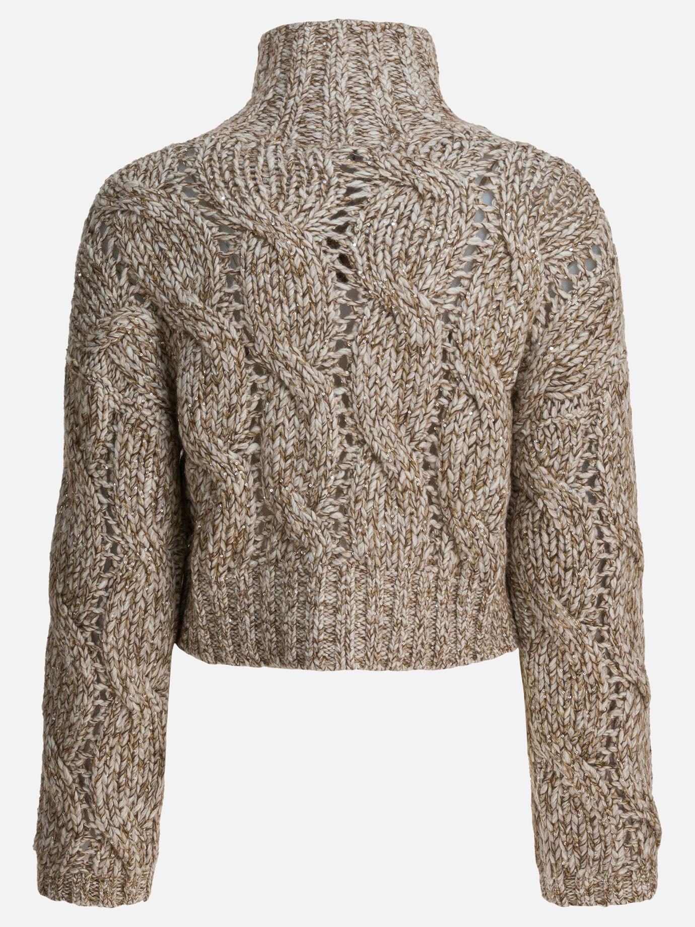 Maglioni con zip Textured knit  Beige - Brunello Cucinelli Donna | PDP | VIETTI Online Store | Zoom-Modal_2
