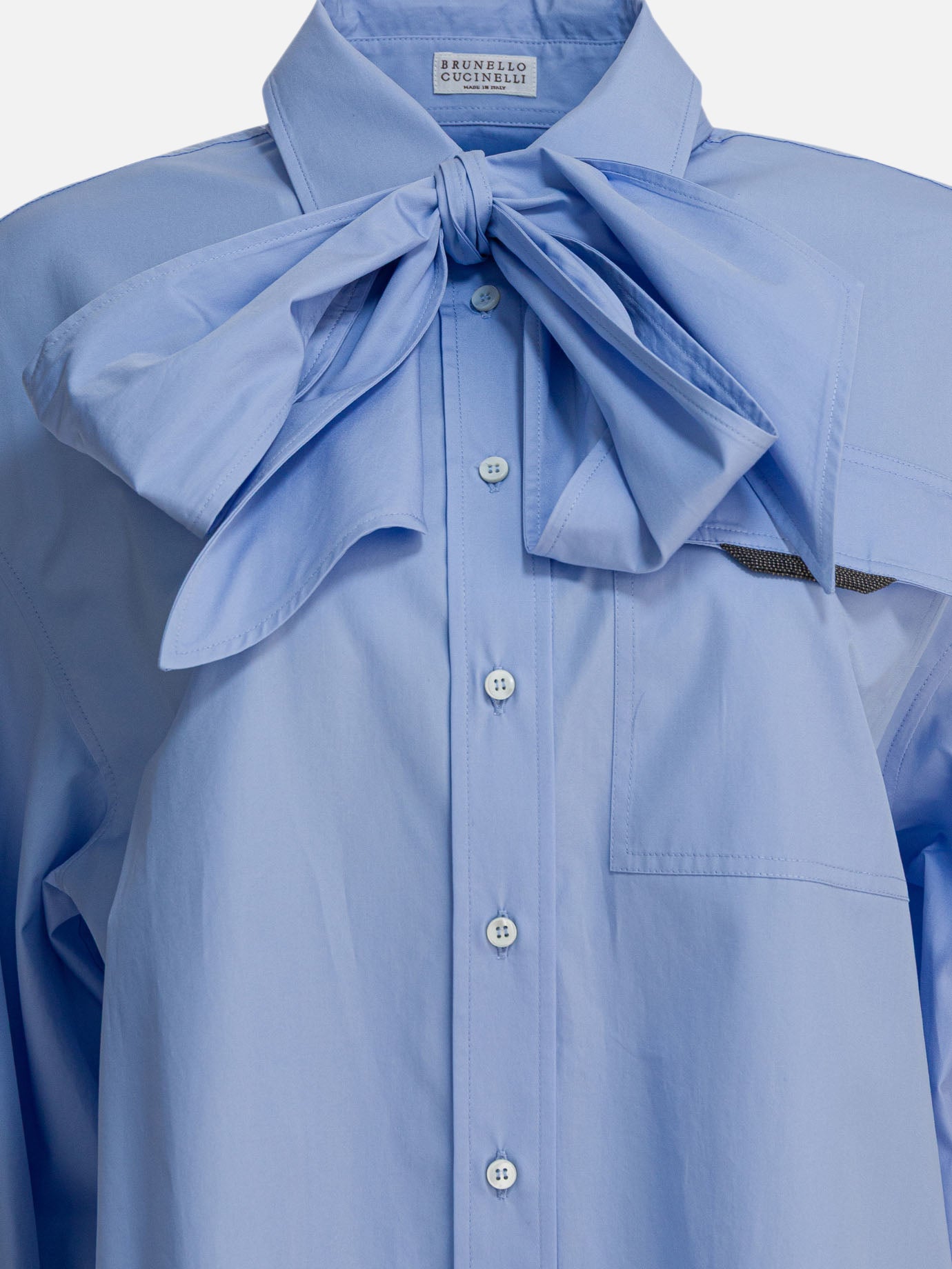 Casual shirts Solid colour  Light blue - Brunello Cucinelli Women | PDP | VIETTI Online Store | Zoom-Modal_3

