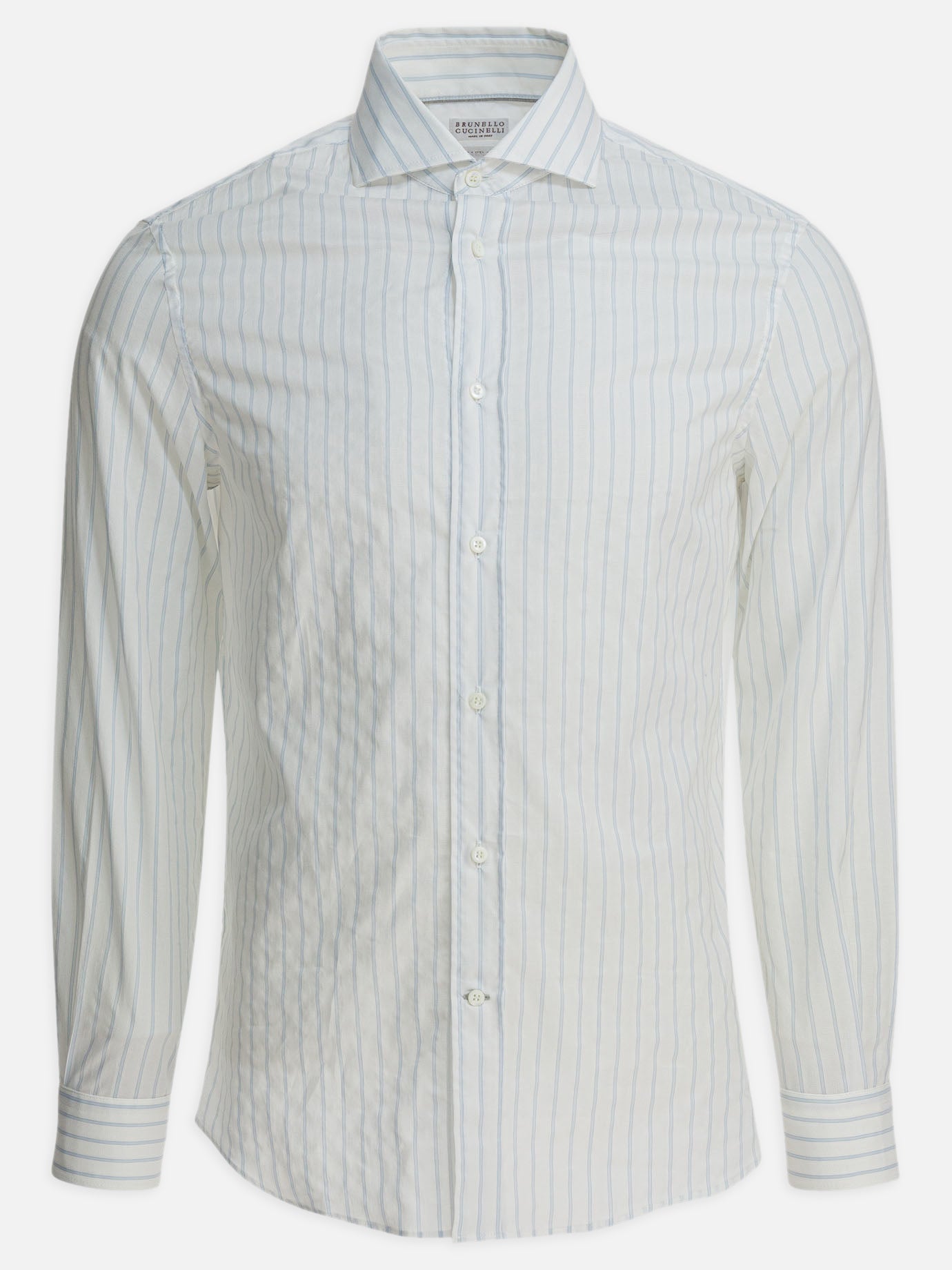 Casual shirts Striped  White - Brunello Cucinelli Men | PDP | VIETTI Online Store | thumbnail