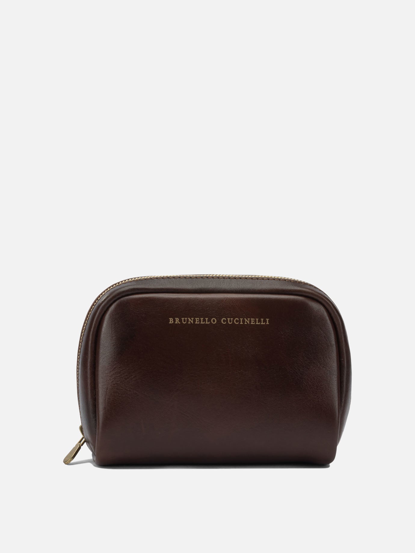 Beauty case 100% leather - Lining: 100% cotton  Marrone - Brunello Cucinelli Uomo | PDP | VIETTI Online Store | thumbnail
