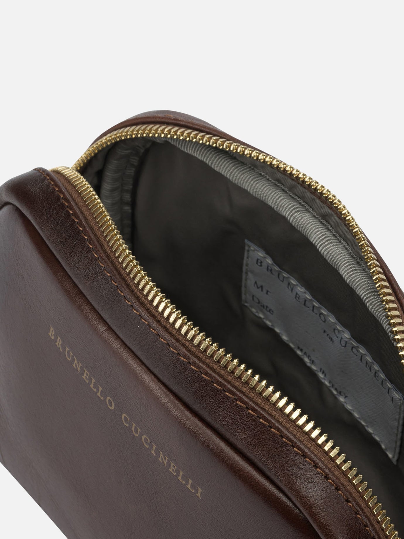 Beauty case 100% leather - Lining: 100% cotton  Marrone - Brunello Cucinelli Uomo | PDP | VIETTI Online Store | thumbnail_5