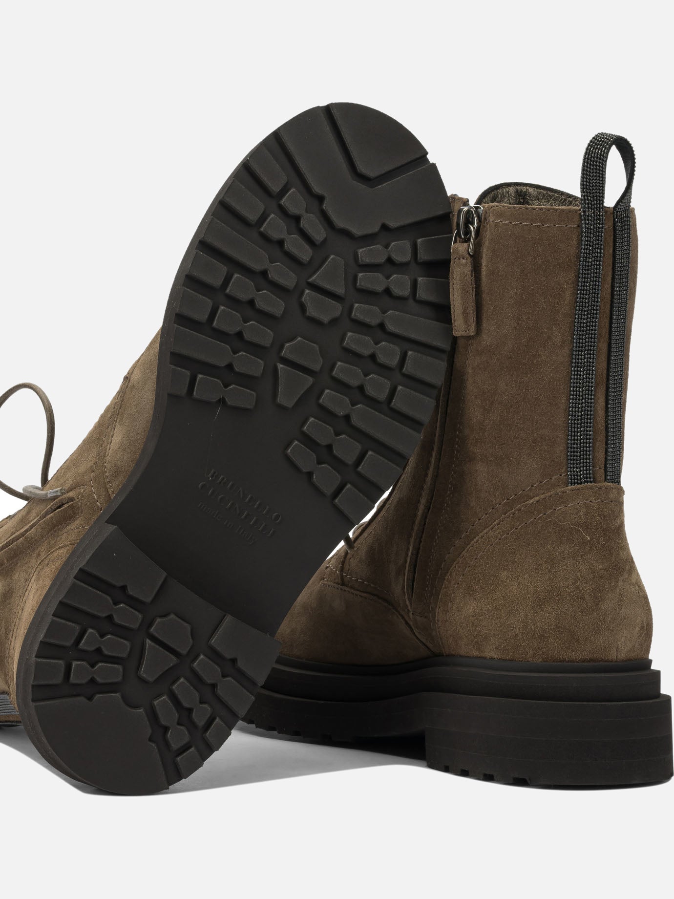 Lace-up boots 100% leather - 100% rubber  Brown - Brunello Cucinelli Women | PDP | VIETTI Online Store | thumbnail_5
