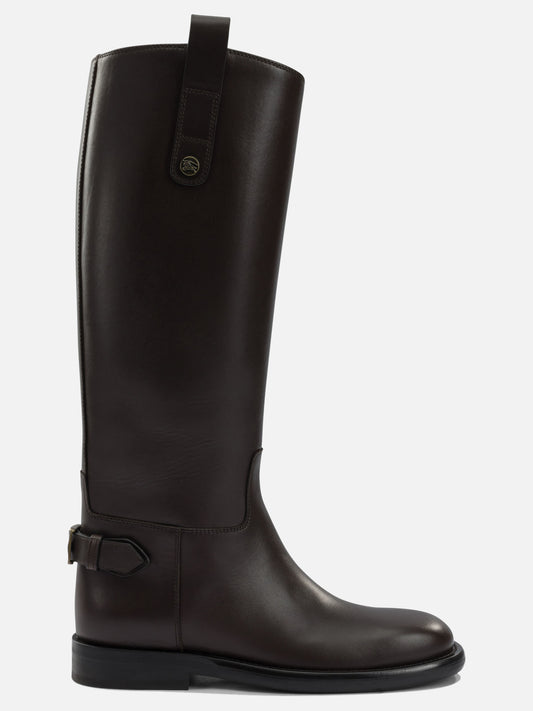 Knee-high 100% calf leather - 100% rubber  Brown - Burberry Women | PDP | VIETTI Online Store 
