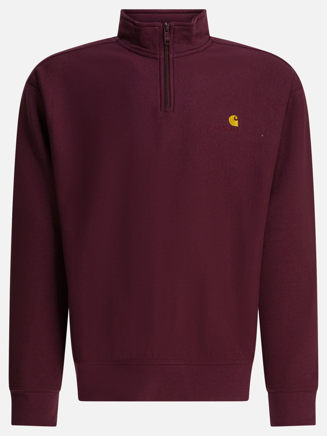 Felpe con mezza zip Logo  Bordeaux - Carhartt WIP Uomo | PDP | VIETTI Online Store | thumbnail