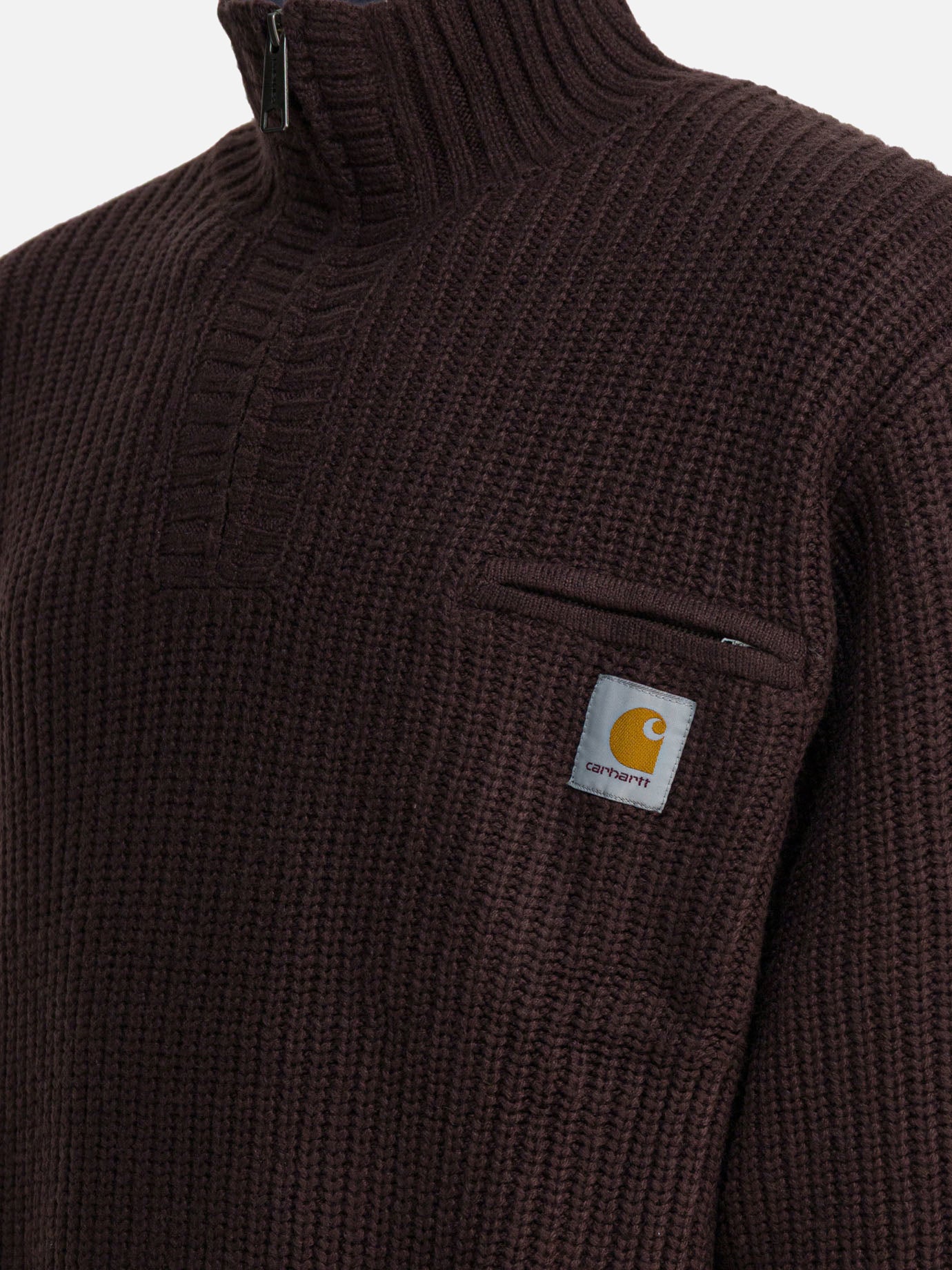 Half zip sweaters Logo  Brown - Carhartt WIP Men | PDP | VIETTI Online Store | thumbnail_4