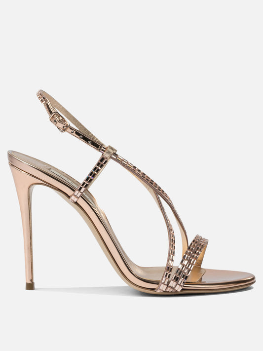 Sandali con tacco 100% leather - 100% leather  Rosa - Casadei Donna | PDP | VIETTI Online Store 
