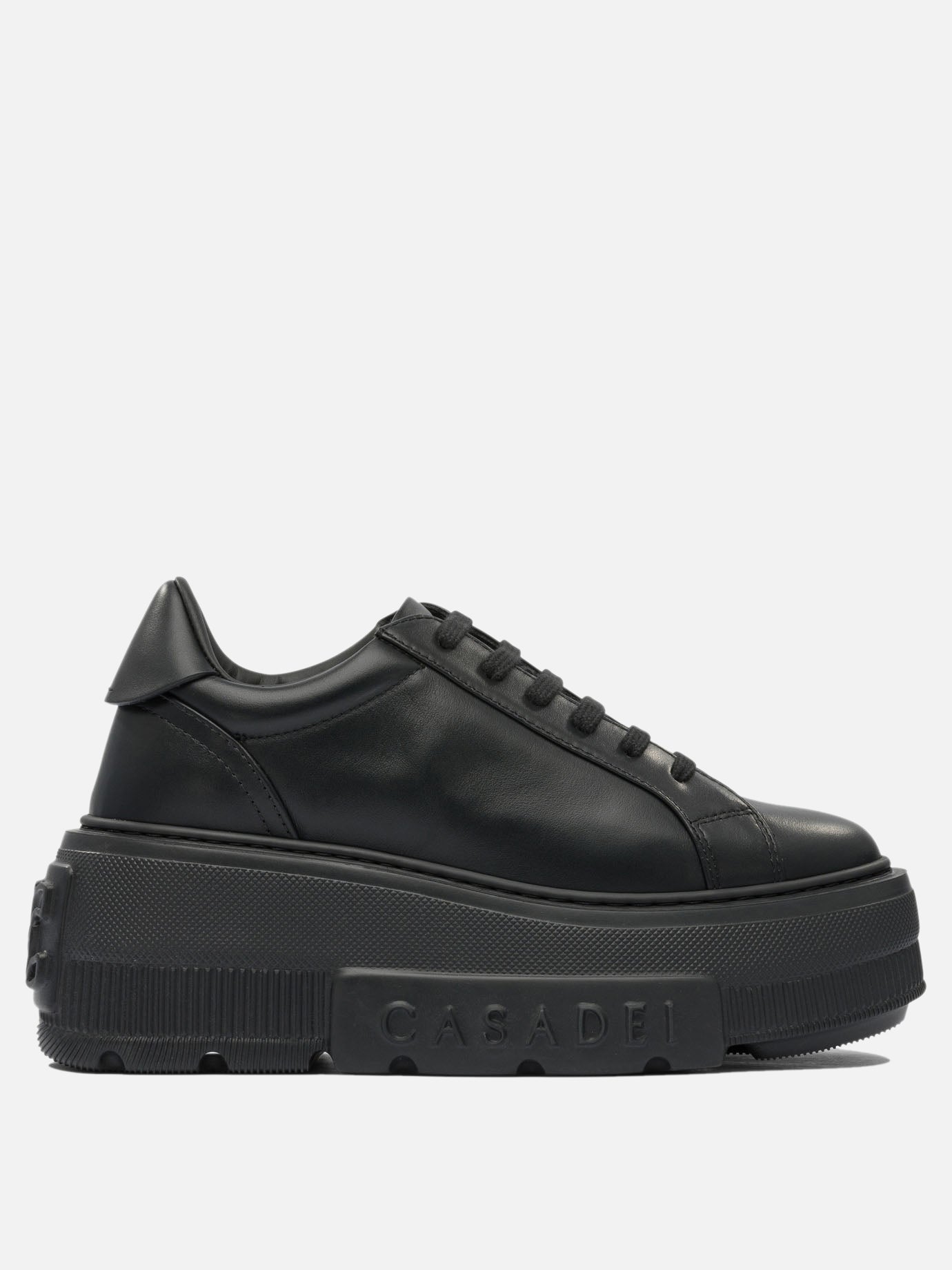 Sneaker basse 100% leather - 100% rubber  Nero - Casadei Donna | PDP | VIETTI Online Store | thumbnail
