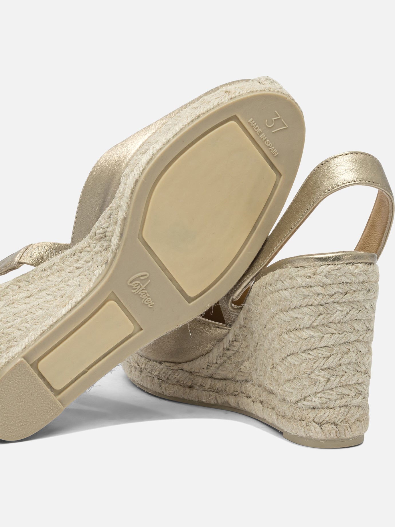 Heeled espadrilles 100% leather - 100% rubber  Gold - Castañer Women | PDP | VIETTI Online Store | Zoom-Modal_5
