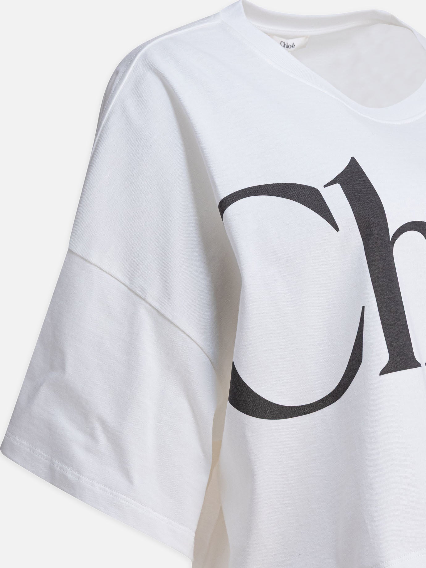 Chloé Boxy T-shirt in cotton jersey 10889585_S White thumbnail_4