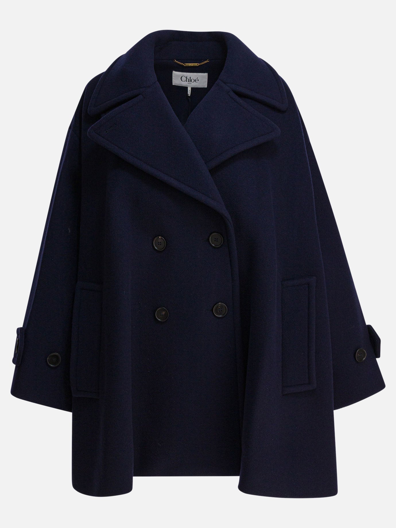 Long coats Solid colour  Blue - Chloé Women | PDP | VIETTI Online Store | Zoom-Modal
