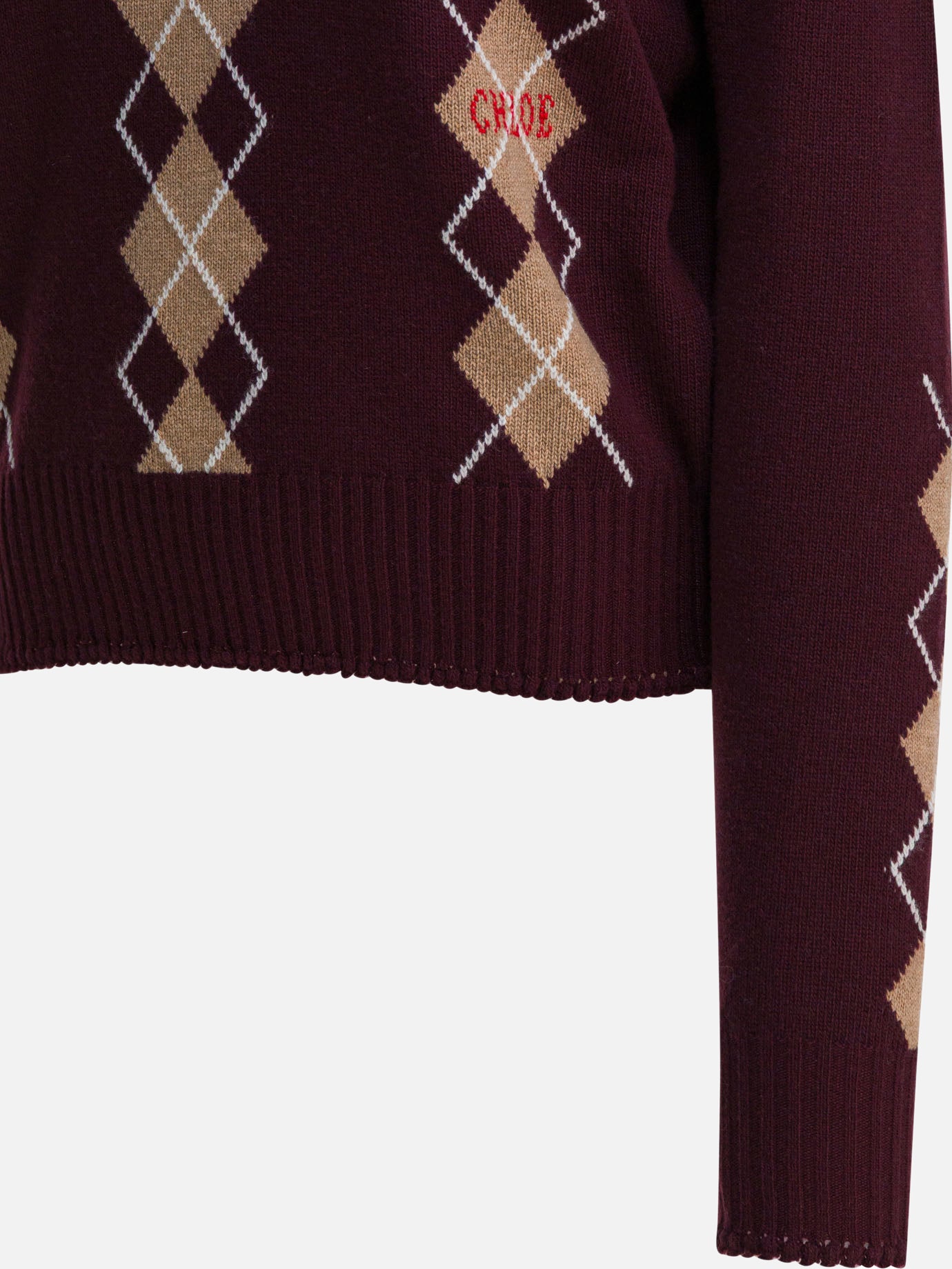Maglioni scollo a V Argyle  Bordeaux - Chloé Donna | PDP | VIETTI Online Store | Zoom-Modal_4

