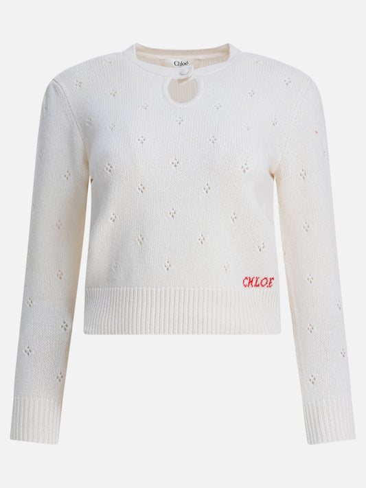 Maglioni girocollo Solid colour  Bianco - Chloé Donna | PDP | VIETTI Online Store 
