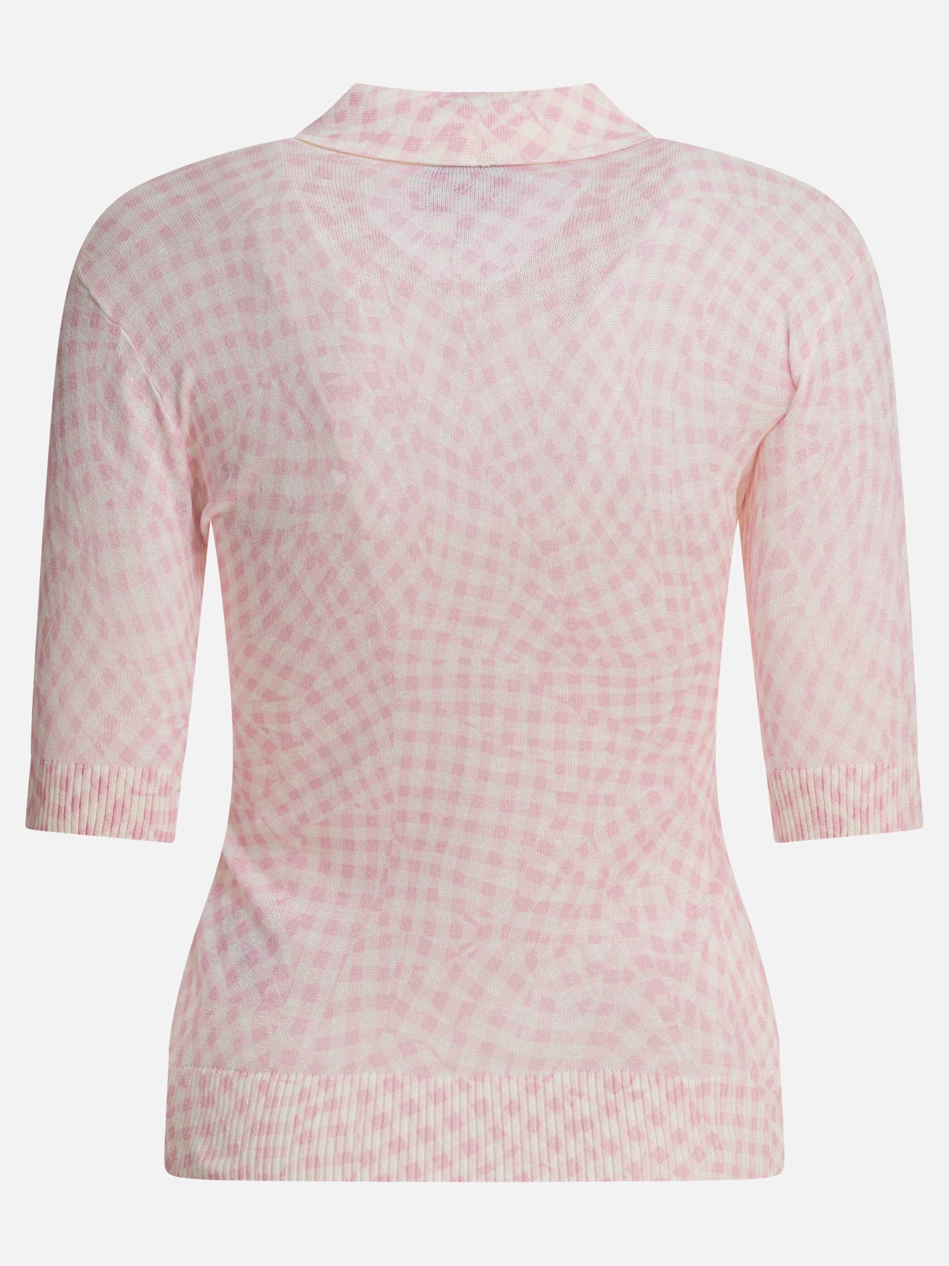 Ganni Cotton printed polo shirt 16742250_S Pink thumbnail_2