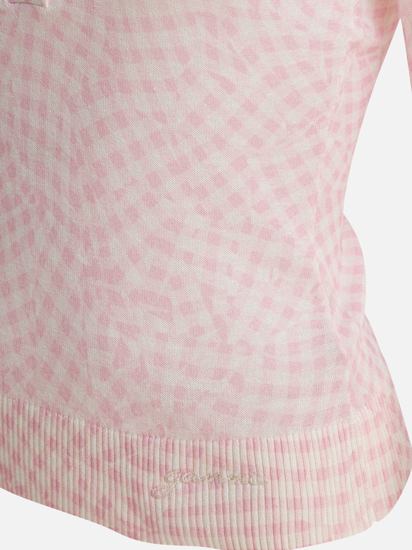 Ganni Cotton printed polo shirt 16742250_S Pink thumbnail_4