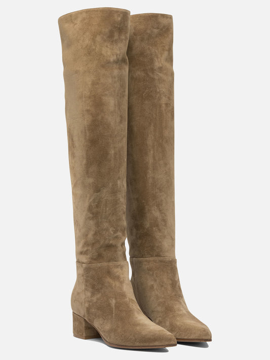 Sopra al ginocchio 100% suede - 100% leather  Beige - Gianvito Rossi Donna | PDP | VIETTI Online Store | 2
