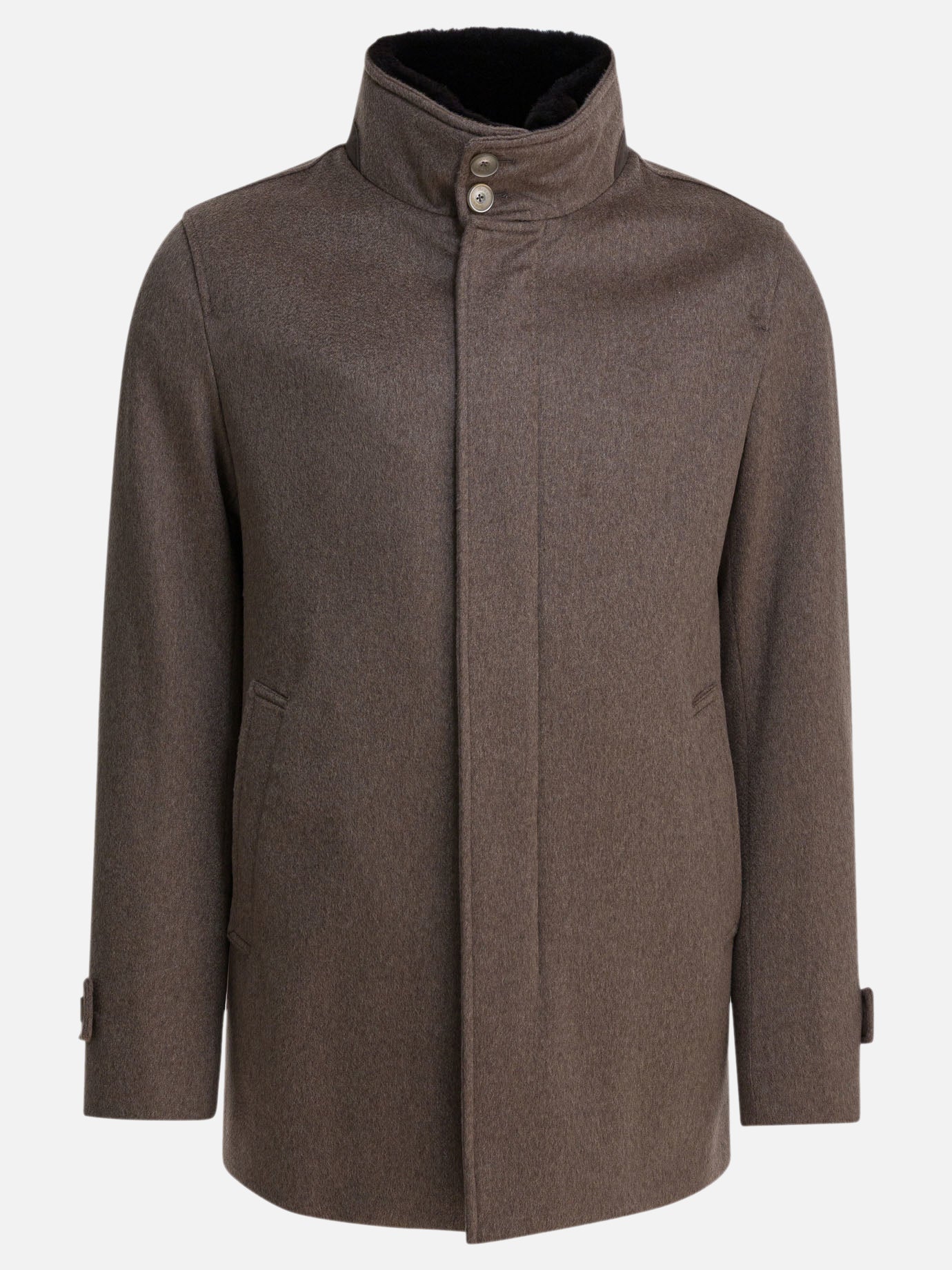 Long coats Solid colour  Brown - Herno Men | PDP | VIETTI Online Store | Zoom-Modal
