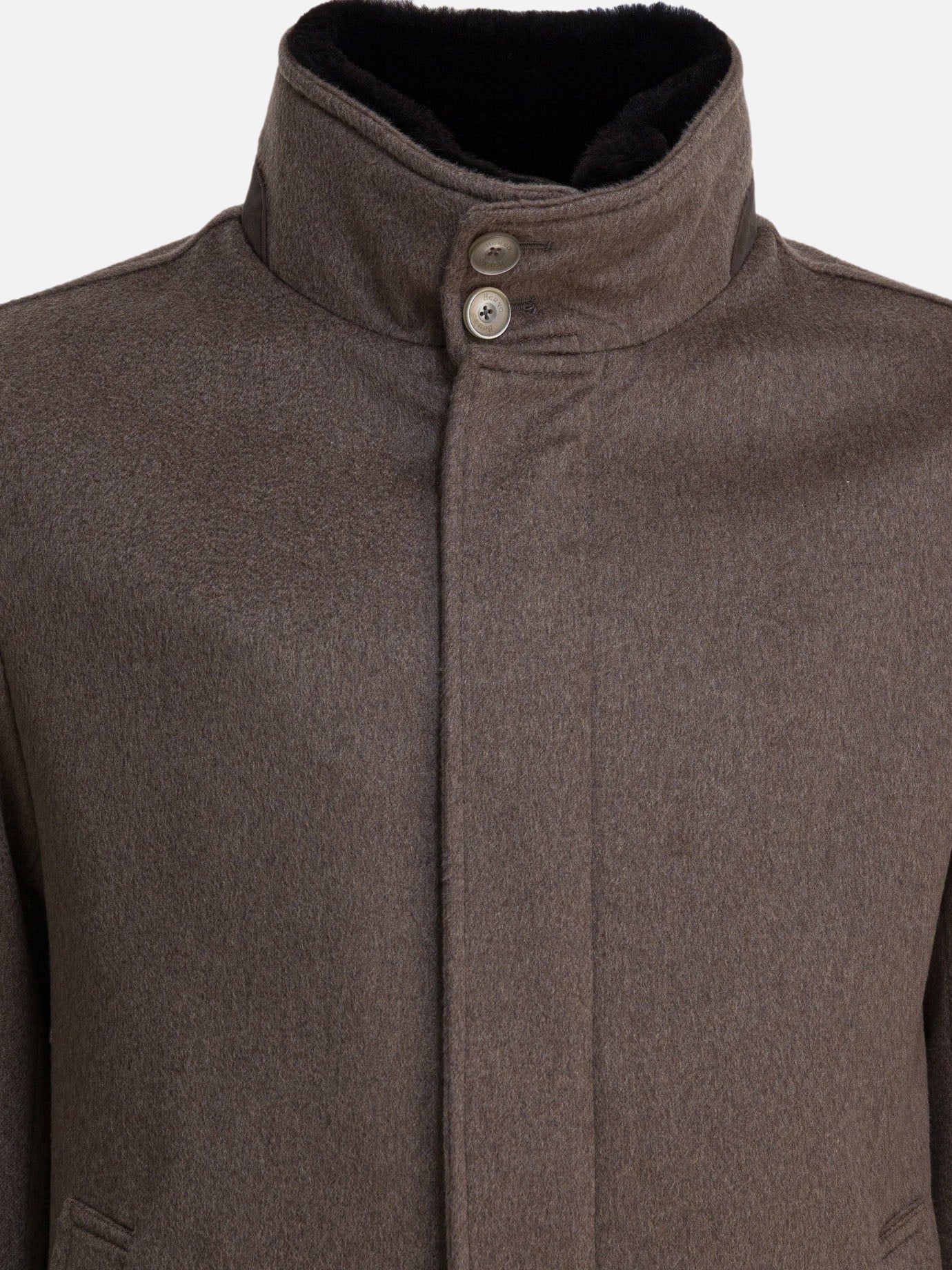 Long coats Solid colour  Brown - Herno Men | PDP | VIETTI Online Store | Zoom-Modal_3
