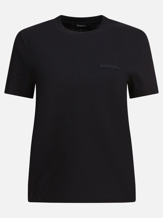 T-shirt girocollo Logo  Nero - Jacquemus Donna | PLP | VIETTI Online Store 
