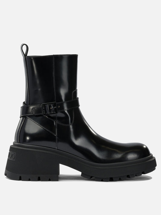 Zipped boots 100% calf leather - 100% rubber  Black - Jimmy Choo Women | PDP | VIETTI Online Store 
