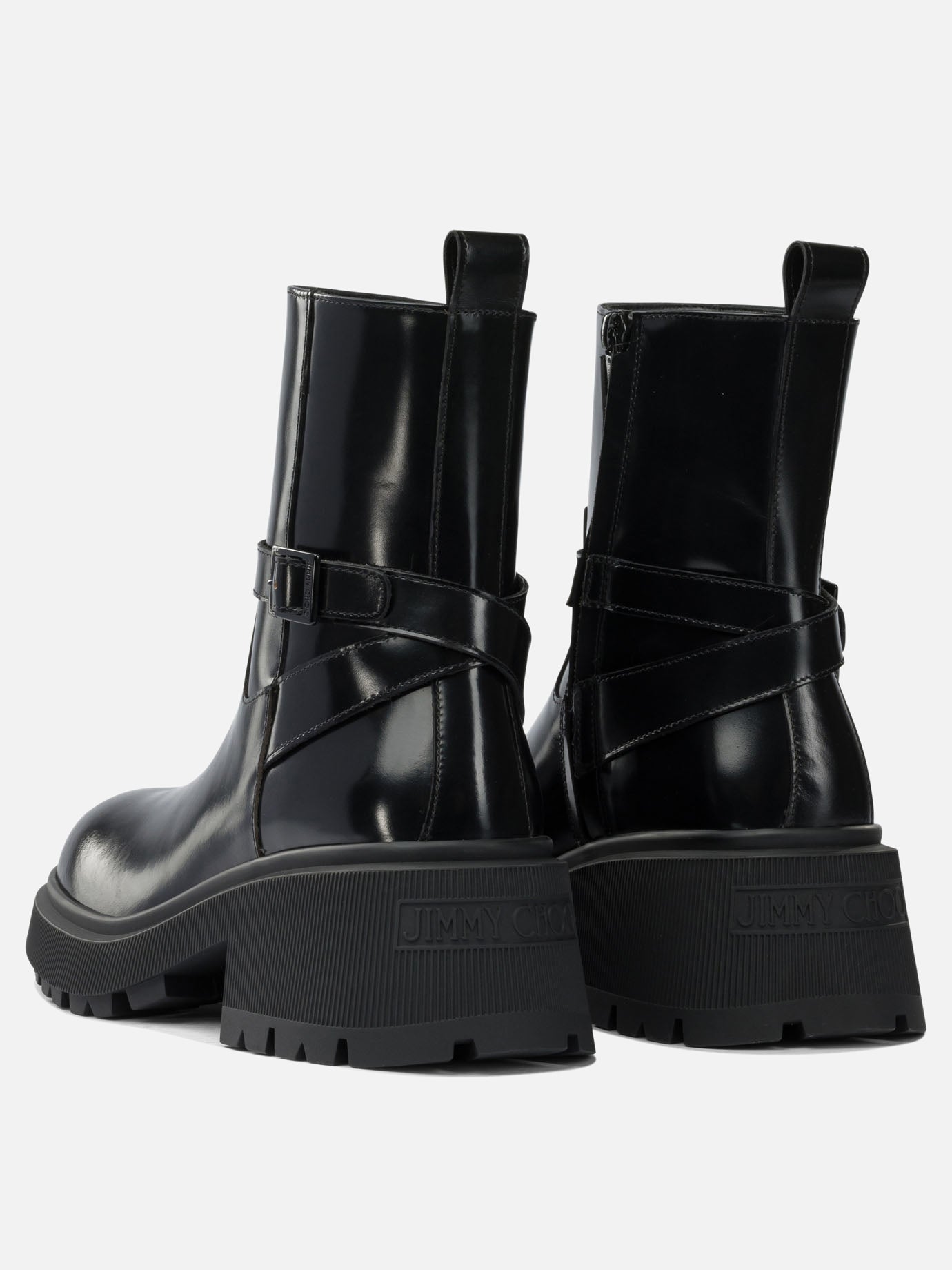 Zipped boots 100% calf leather - 100% rubber  Black - Jimmy Choo Women | PDP | VIETTI Online Store | thumbnail_4