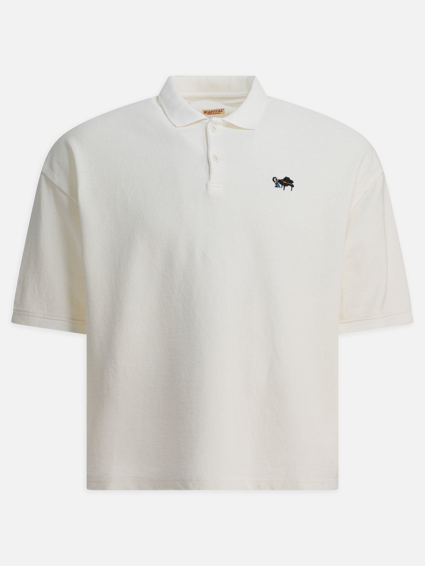Polo con bottoni Solid colour  Bianco - KAPITAL Uomo | PDP | VIETTI Online Store | Zoom-Modal
