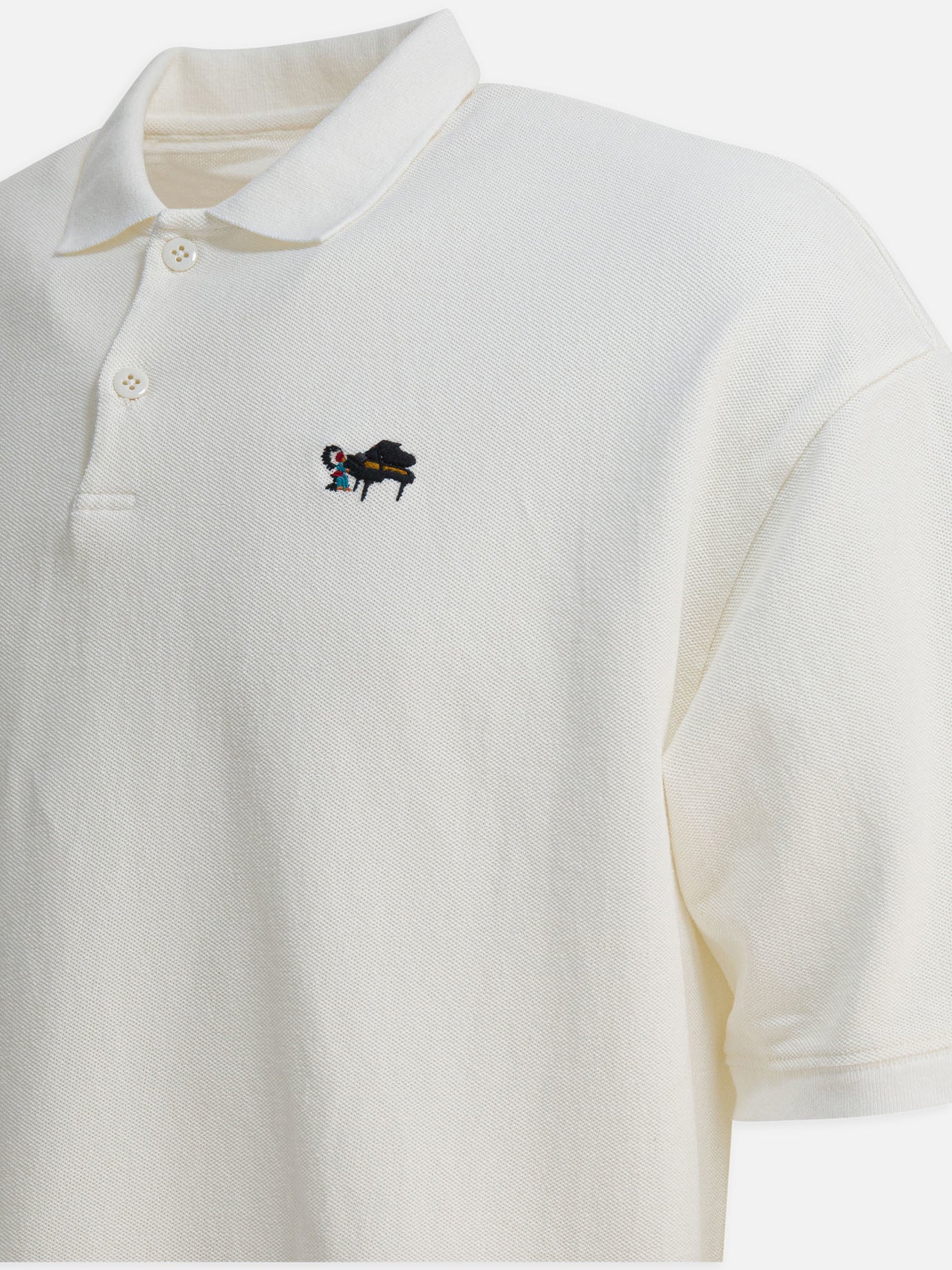 Polo con bottoni Solid colour  Bianco - KAPITAL Uomo | PDP | VIETTI Online Store | Zoom-Modal_4
