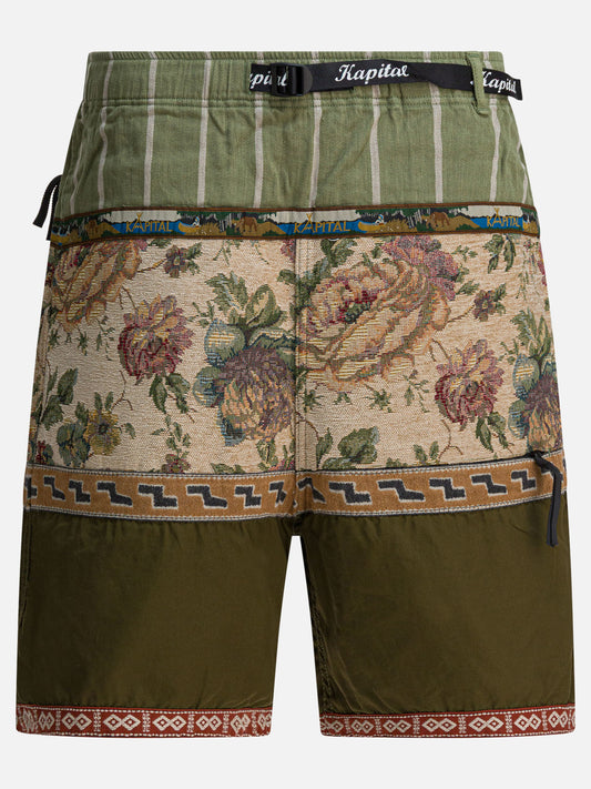 Short con lacci Patchwork  Verde - KAPITAL Uomo | PDP | VIETTI Online Store 
