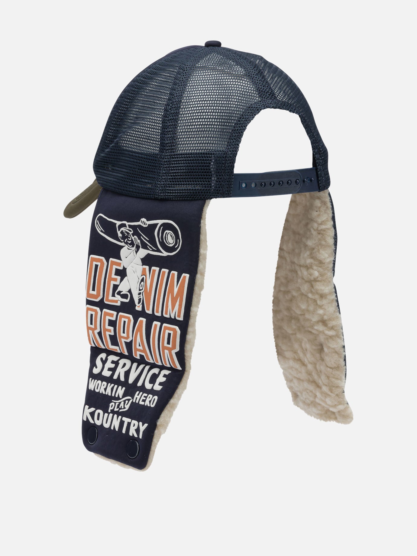 Trucker caps 100% polyester  Blue - KAPITAL Men | PDP | VIETTI Online Store | Zoom-Modal_3
