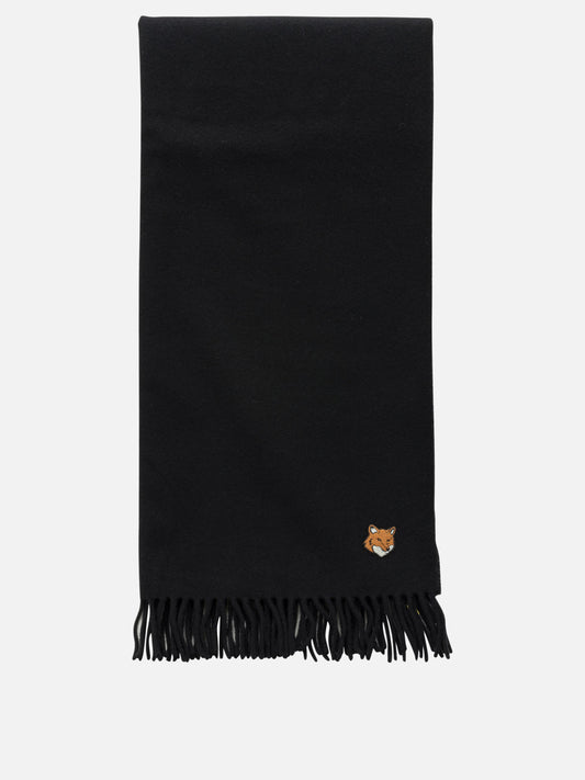 Sciarpe con frange Logo  Nero - Maison Kitsuné Uomo | PLP | VIETTI Online Store 
