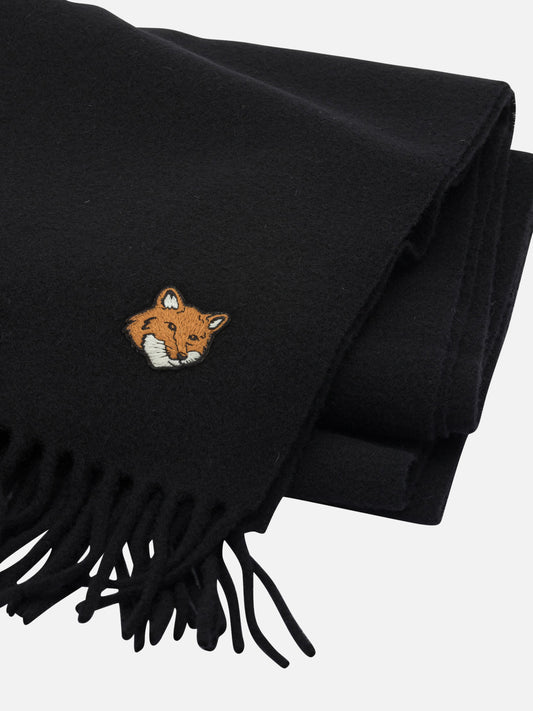 Sciarpe con frange Logo  Nero - Maison Kitsuné Uomo | PLP | VIETTI Online Store | 2
