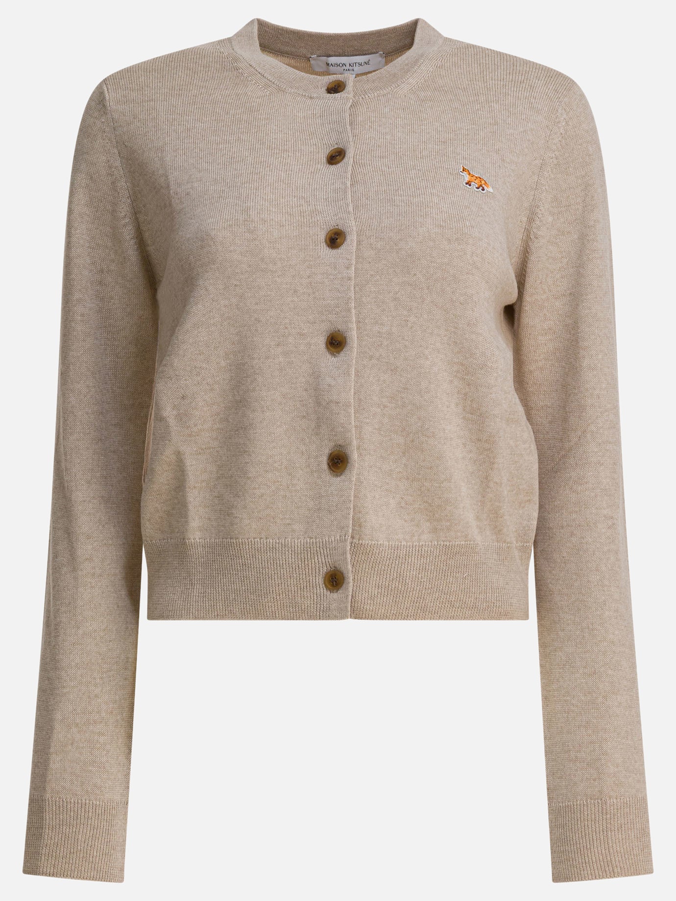 Cardigans Logo  Beige - Maison Kitsuné Women | PDP | VIETTI Online Store | Zoom-Modal
