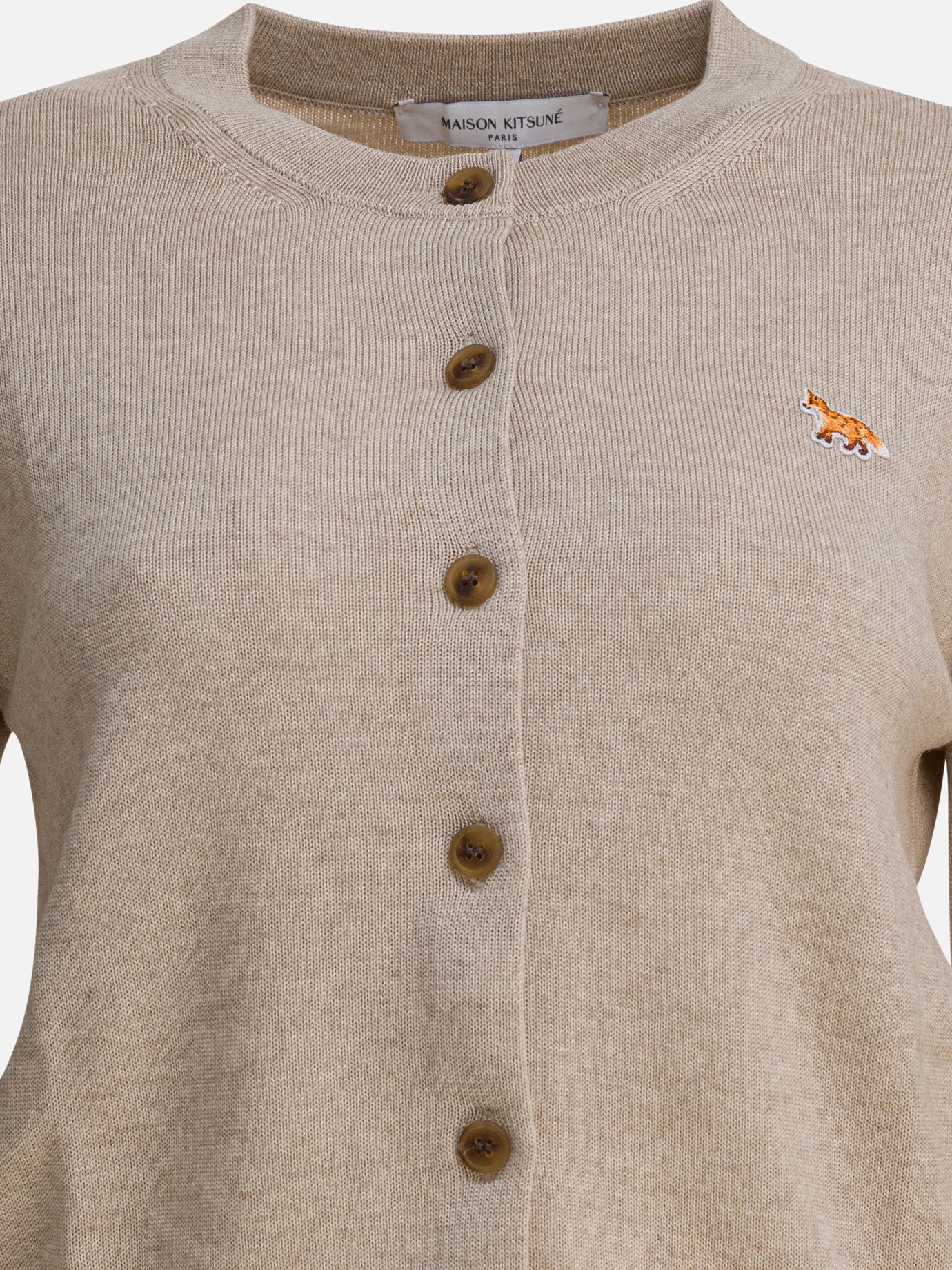 Cardigans Logo  Beige - Maison Kitsuné Women | PDP | VIETTI Online Store | Zoom-Modal_3
