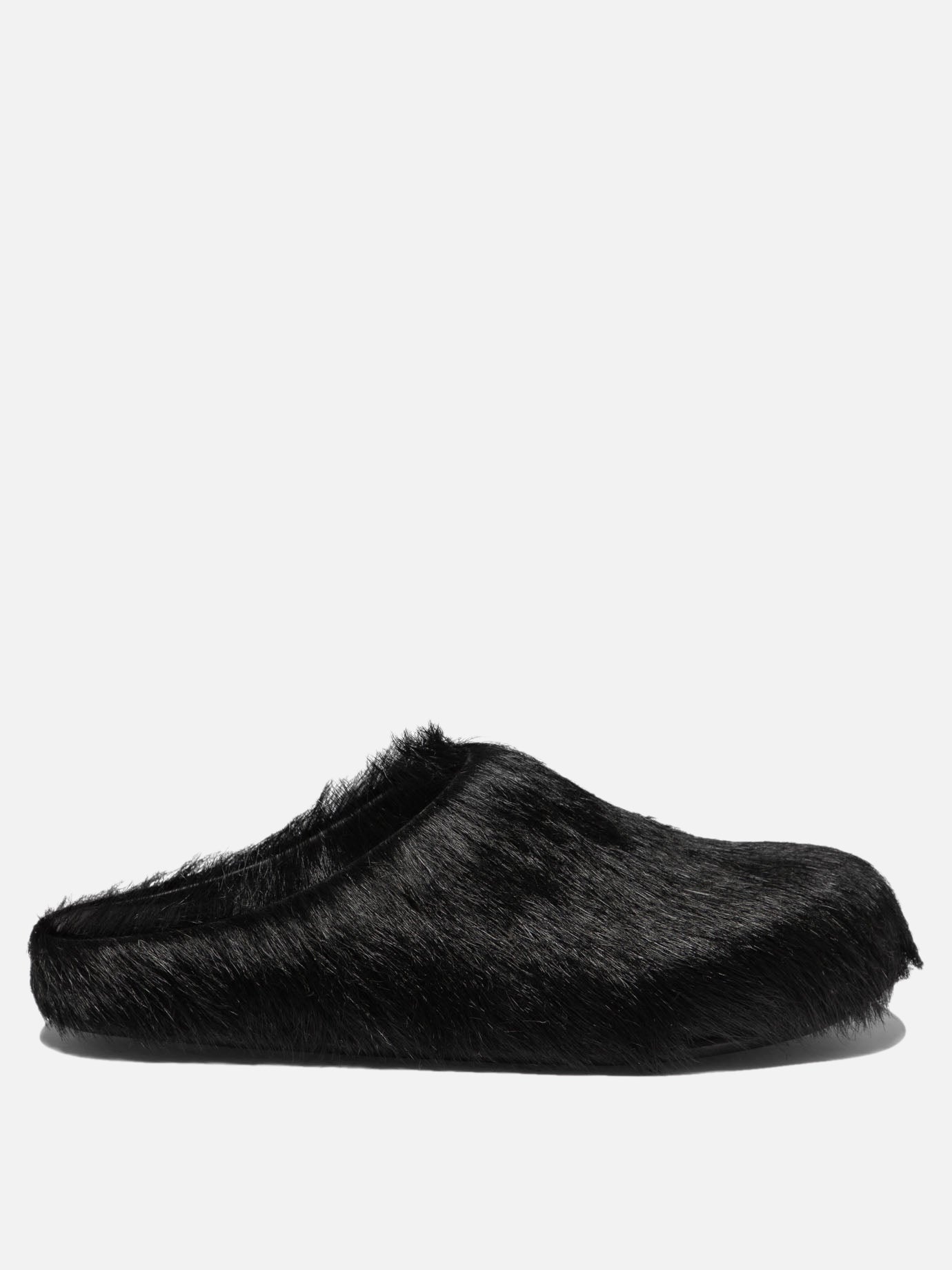 Slippers 100% calf hair - 100% rubber  Black - Marni Women | PDP | VIETTI Online Store | thumbnail